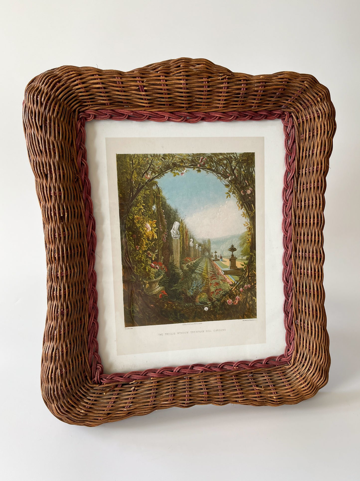 Vintage Large Wicker Tabletop Picture Frame