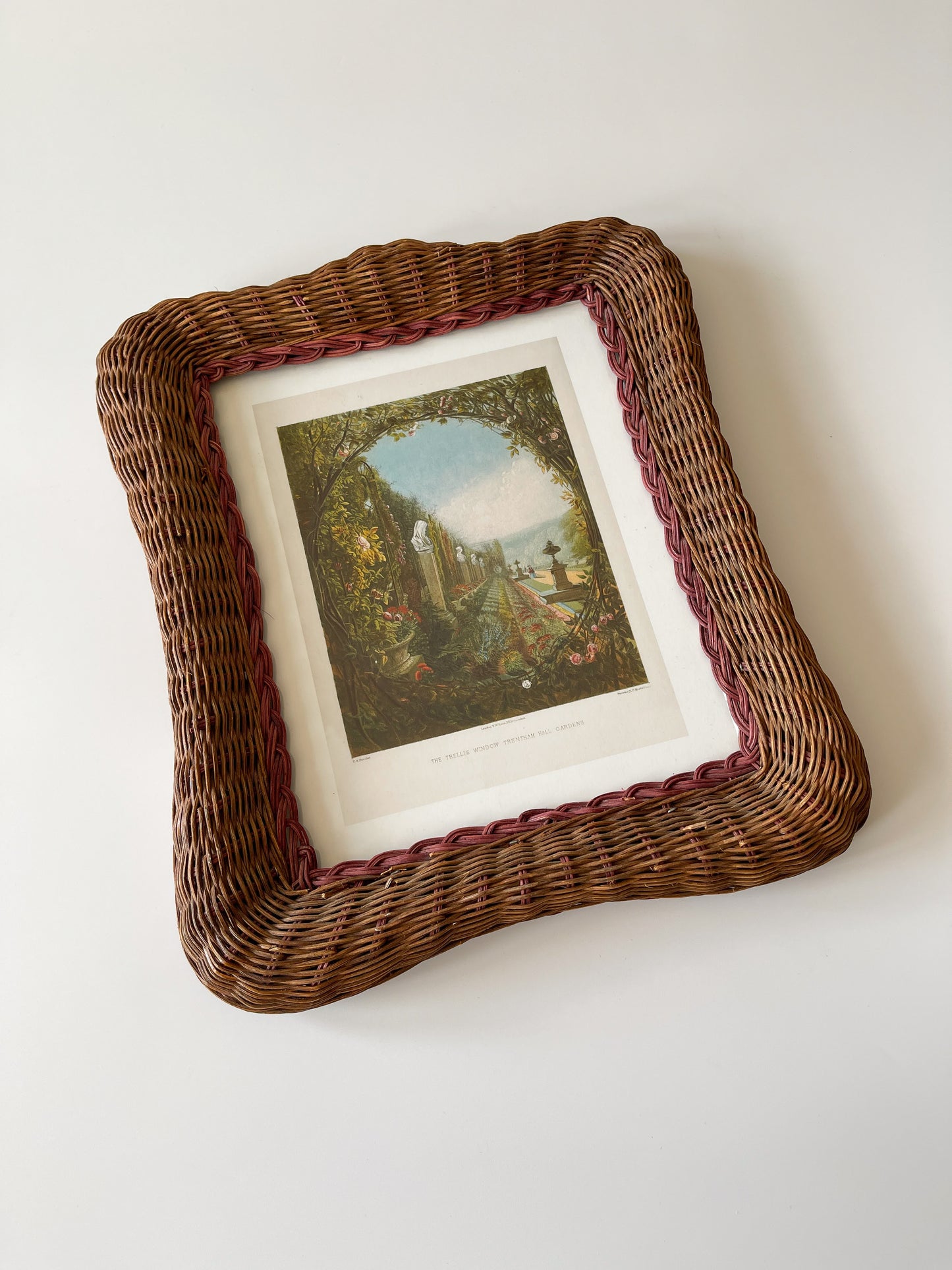 Vintage Large Wicker Tabletop Picture Frame
