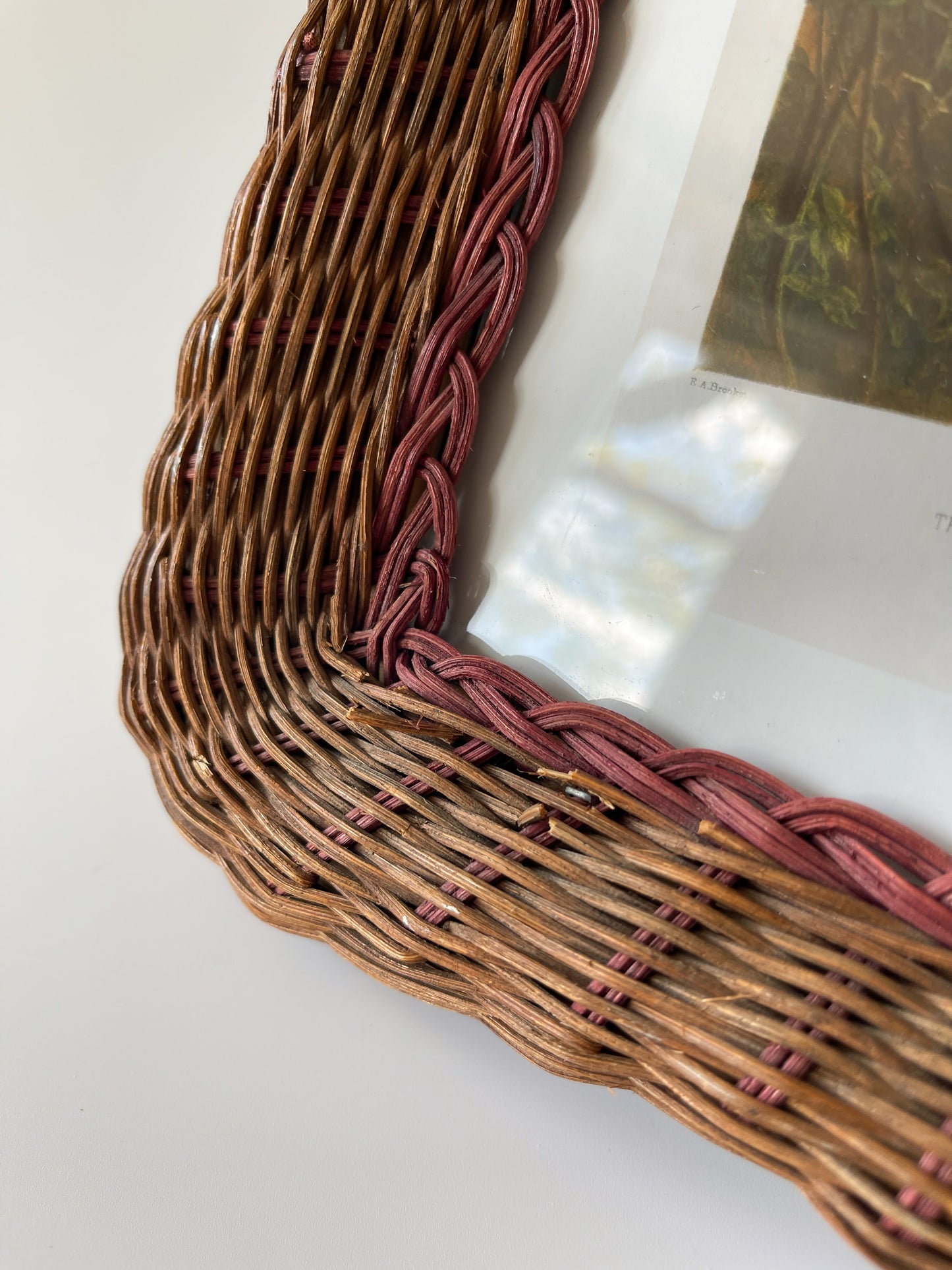 Vintage Large Wicker Tabletop Picture Frame