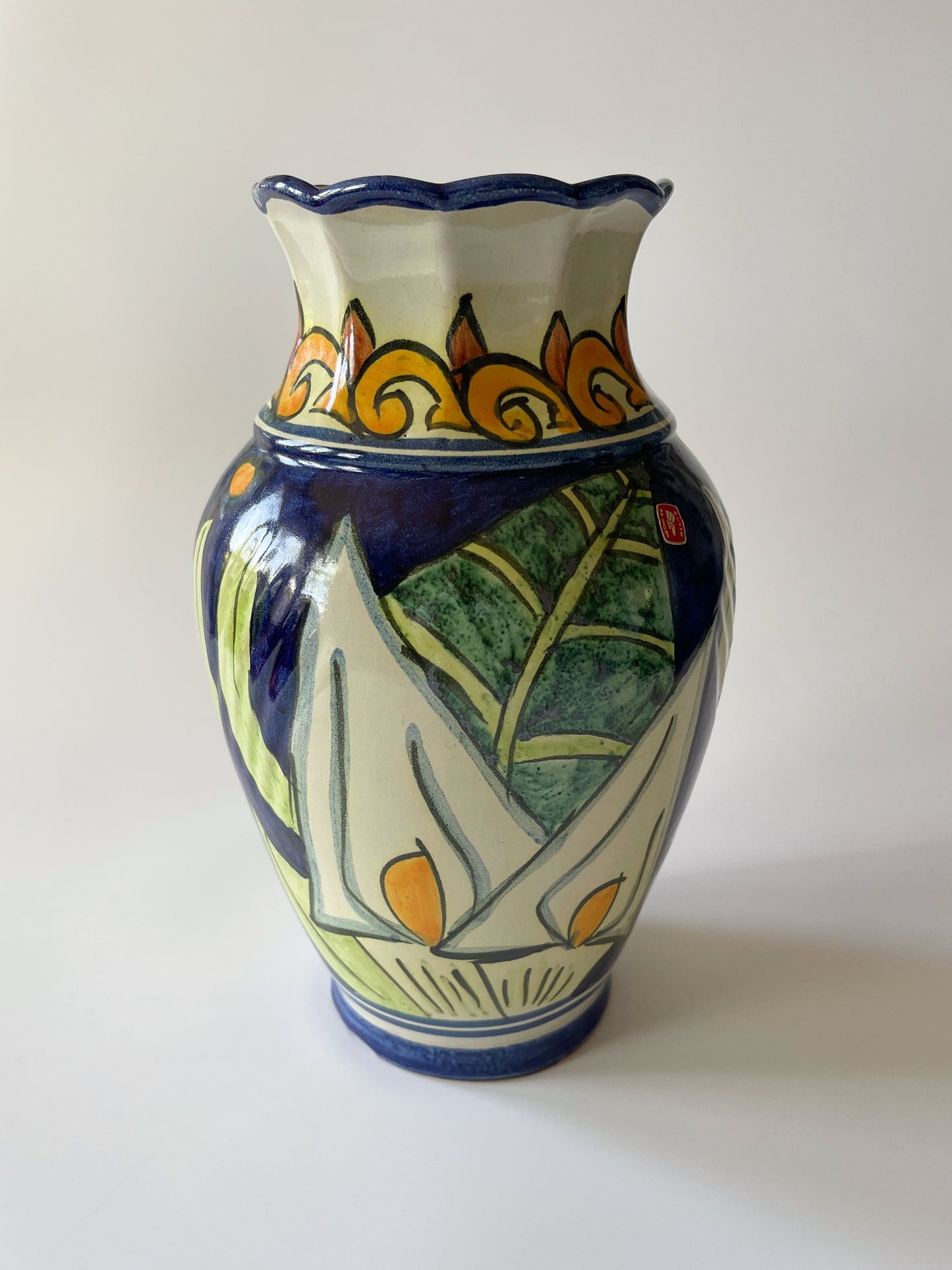 Vintage Large Mexican Talavera Pottery Vase