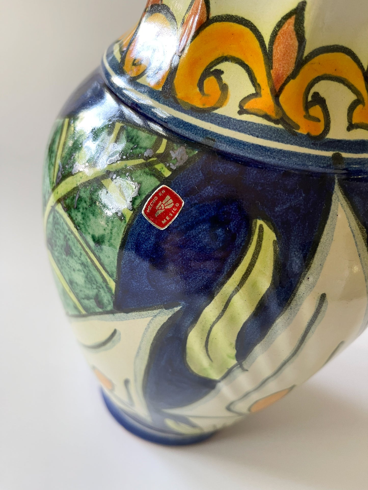 Vintage Large Mexican Talavera Pottery Vase