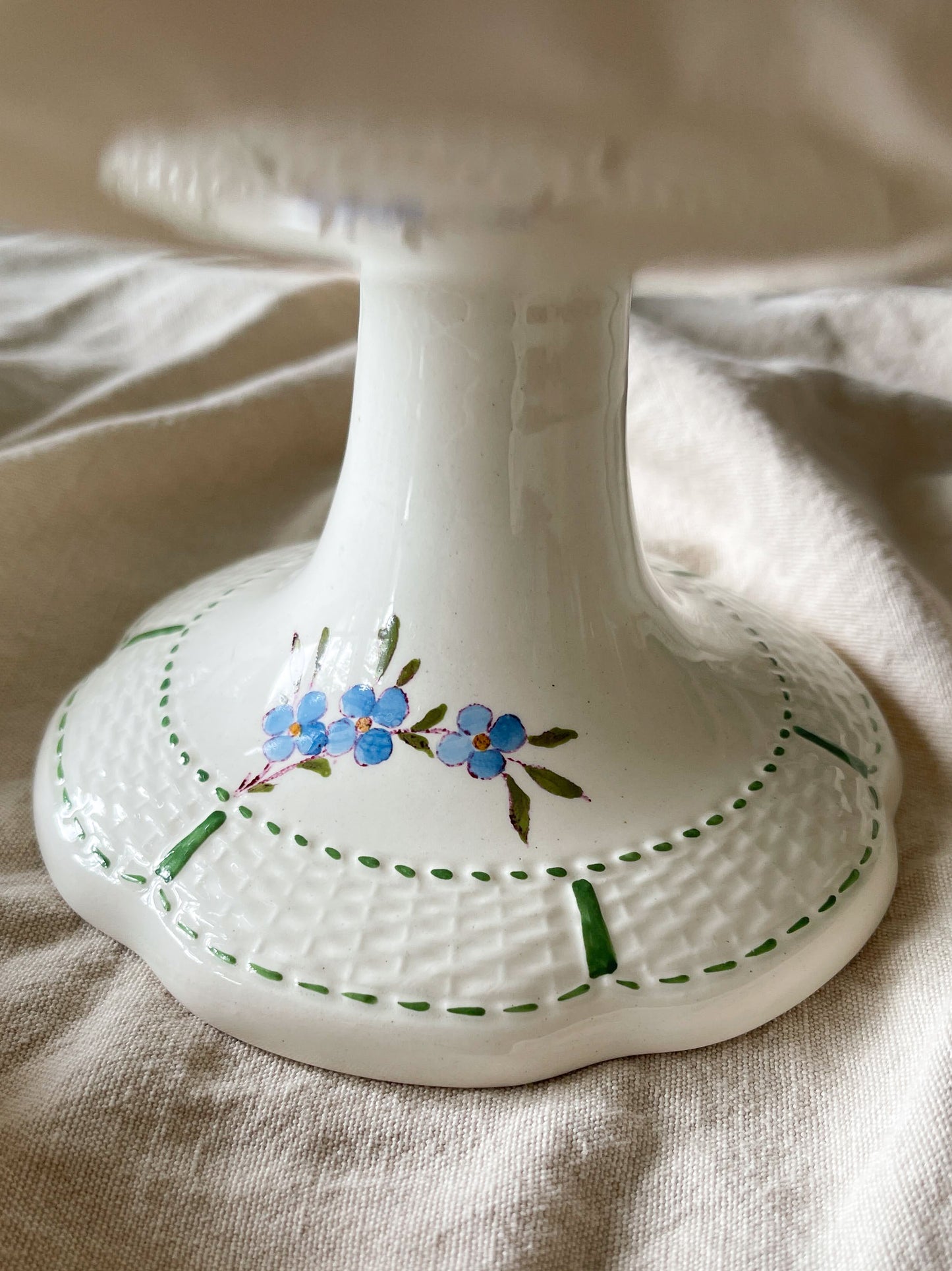 Antique Wedgwood Hand Painted Creamware Pedestals