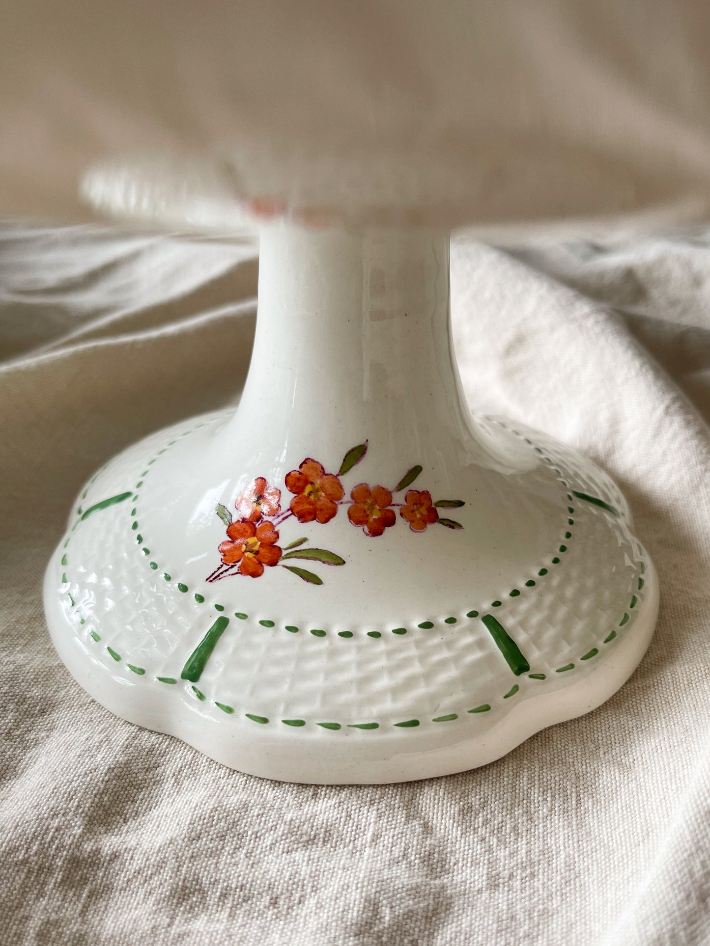 Antique Wedgwood Hand Painted Creamware Pedestals