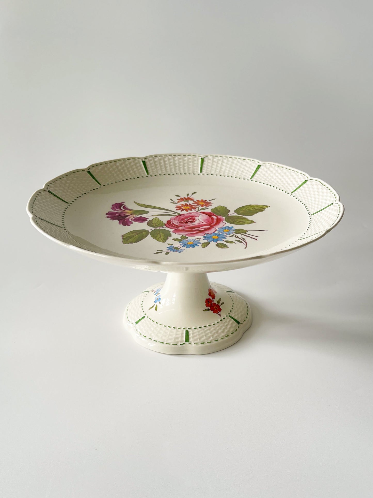 Antique Wedgwood Hand Painted Creamware Pedestals