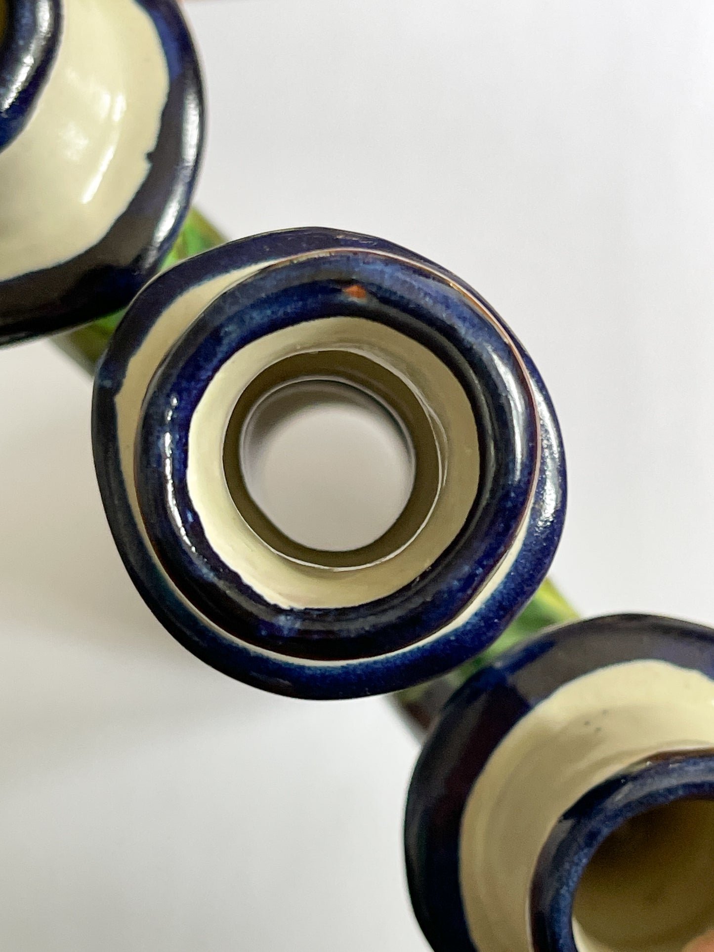 Pair of Vintage Mexican Talavera Pottery Candelabras