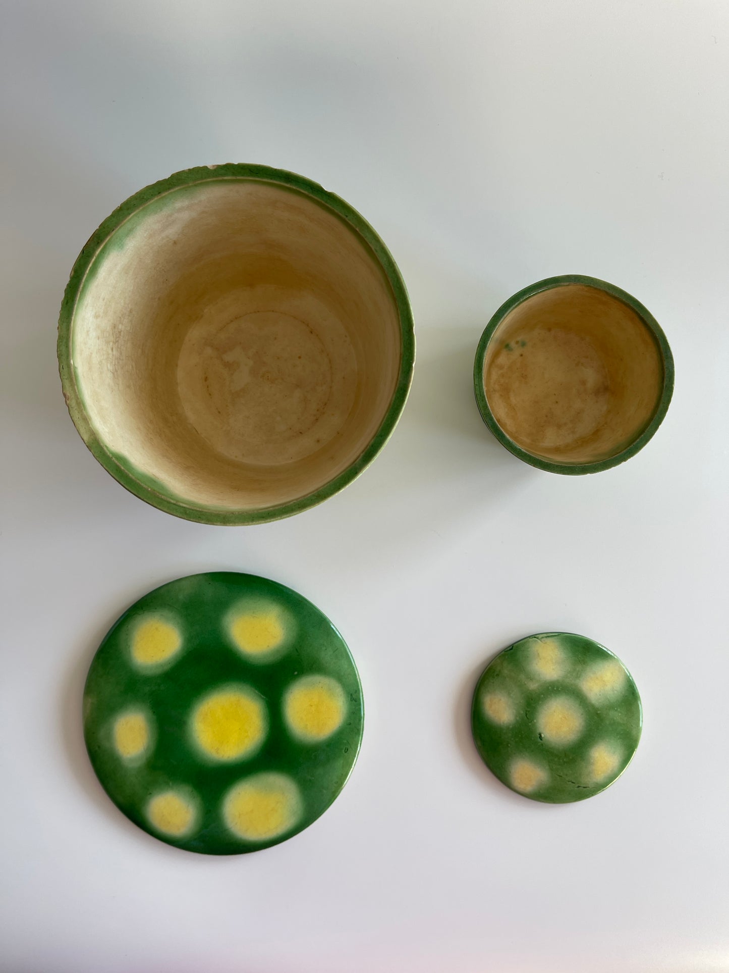 Antique Awaji Pottery Nesting Jars