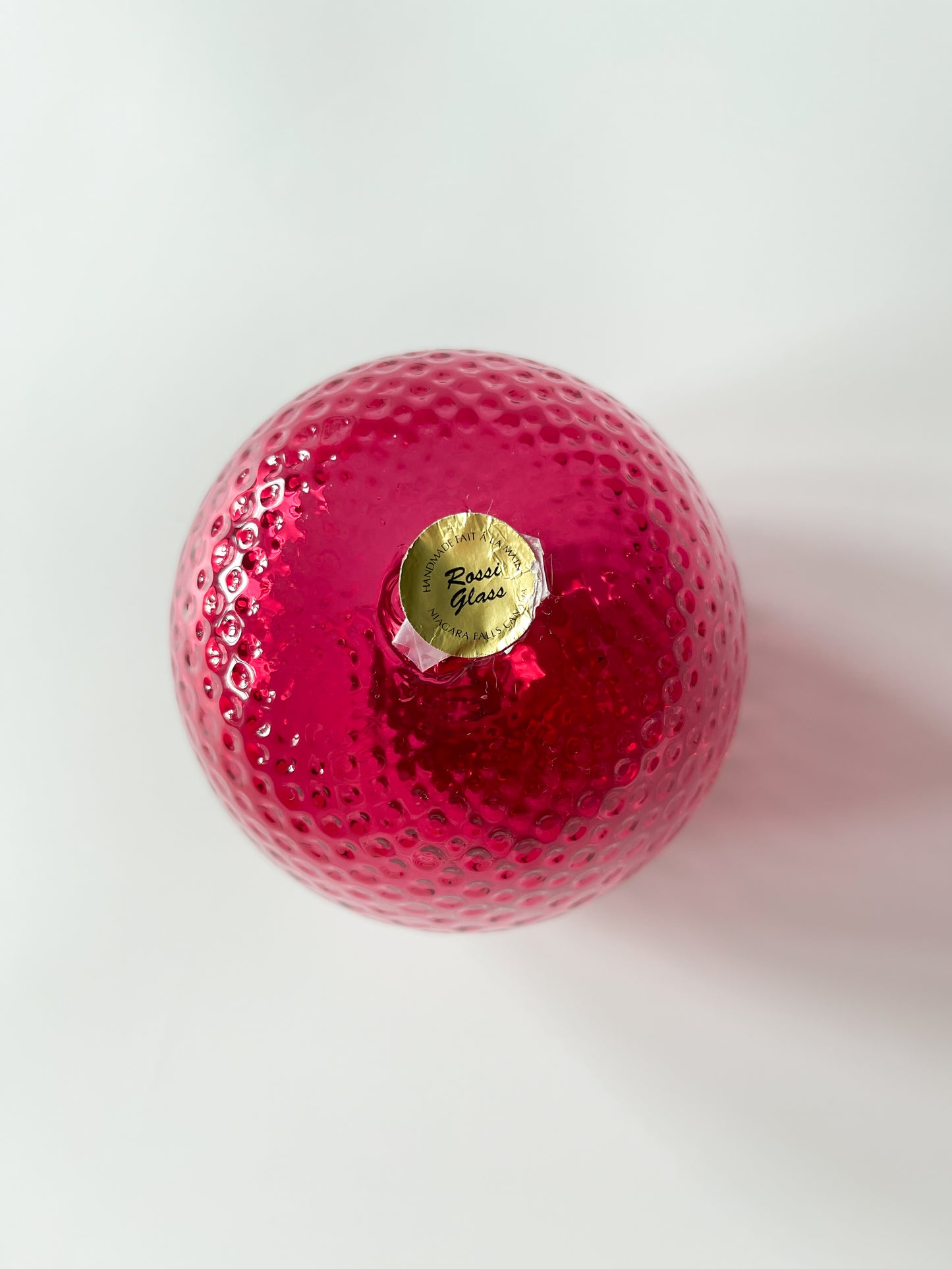 Vintage Rossi Glass Strawberry Candle Holder