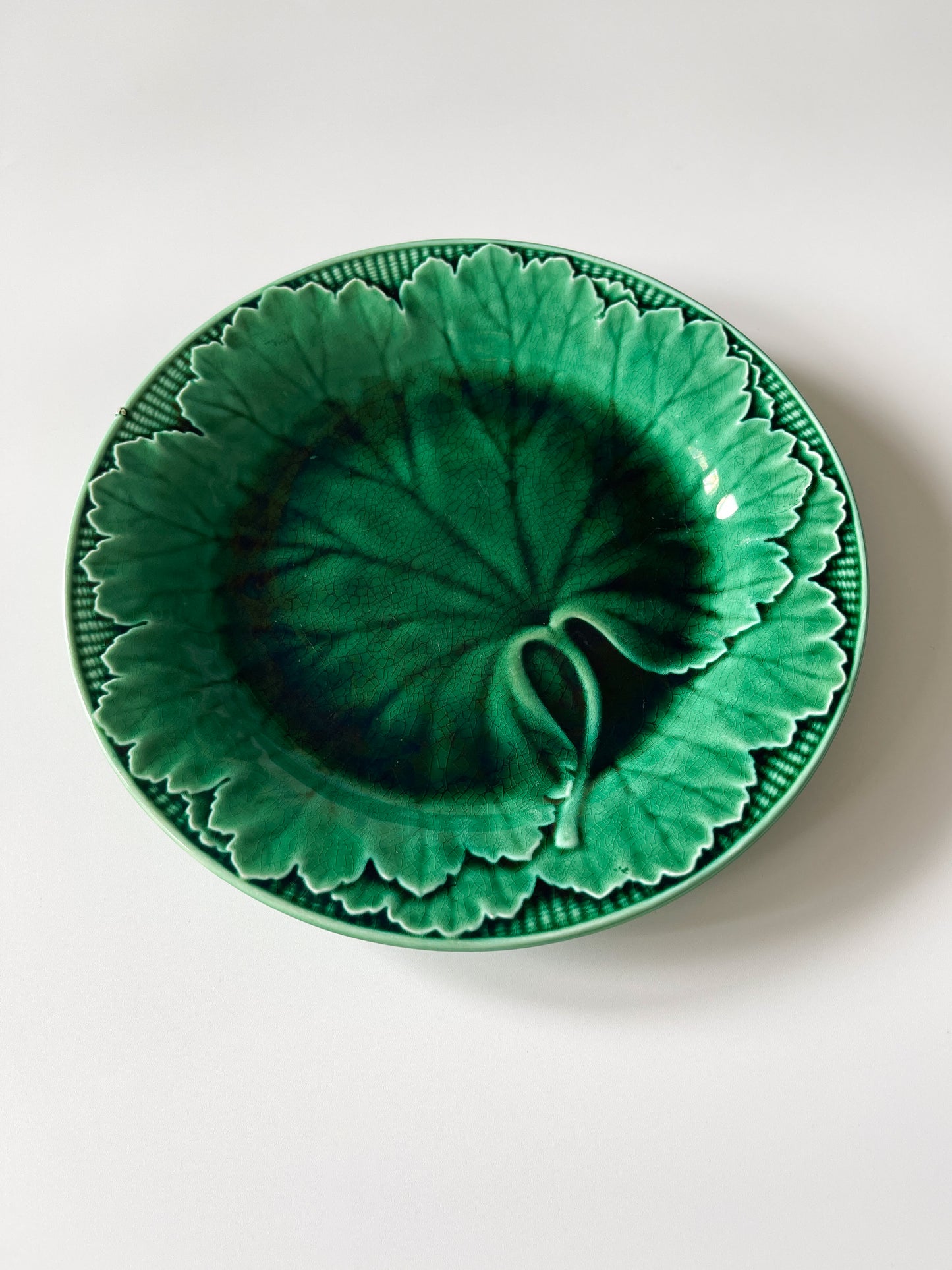 Antique Wedgwood Majolica Cabbage Leaf Plate