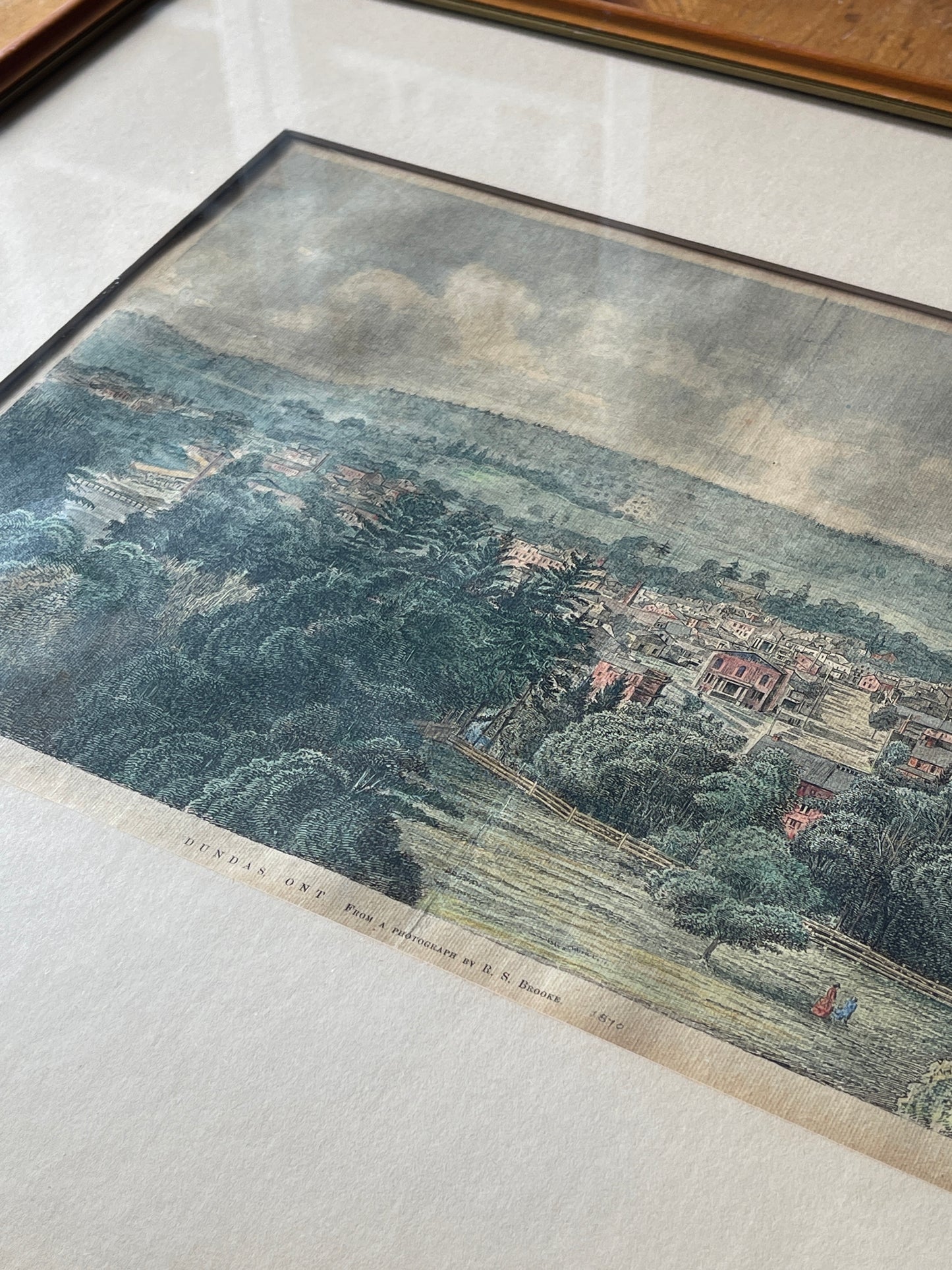 Antique Hamilton Ontario Coloured Engraving