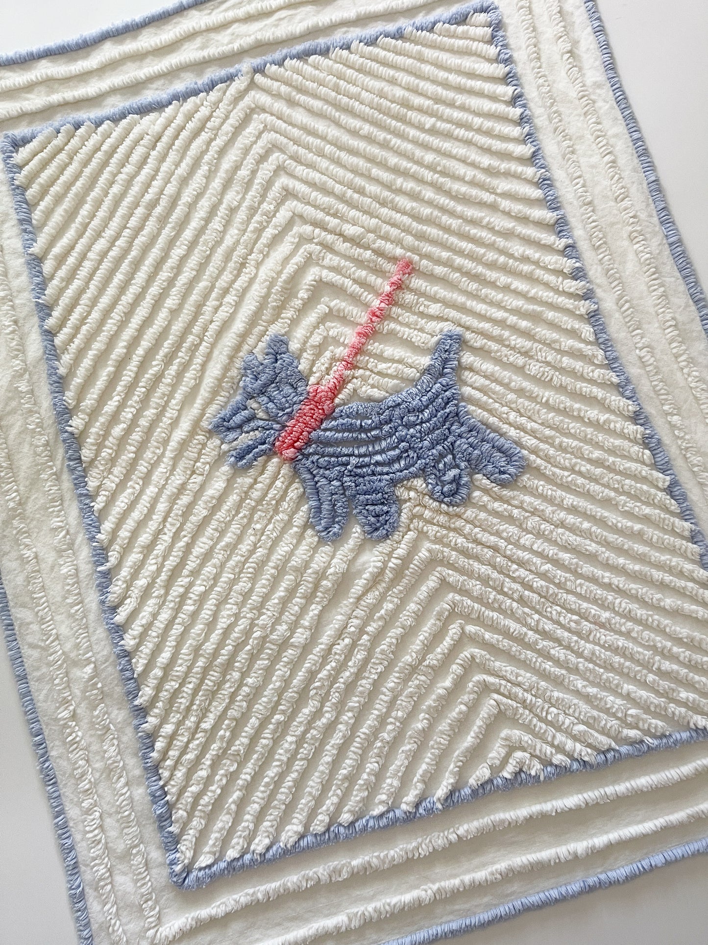 Vintage Scottie Dog Chenille Baby Blanket Bedspread