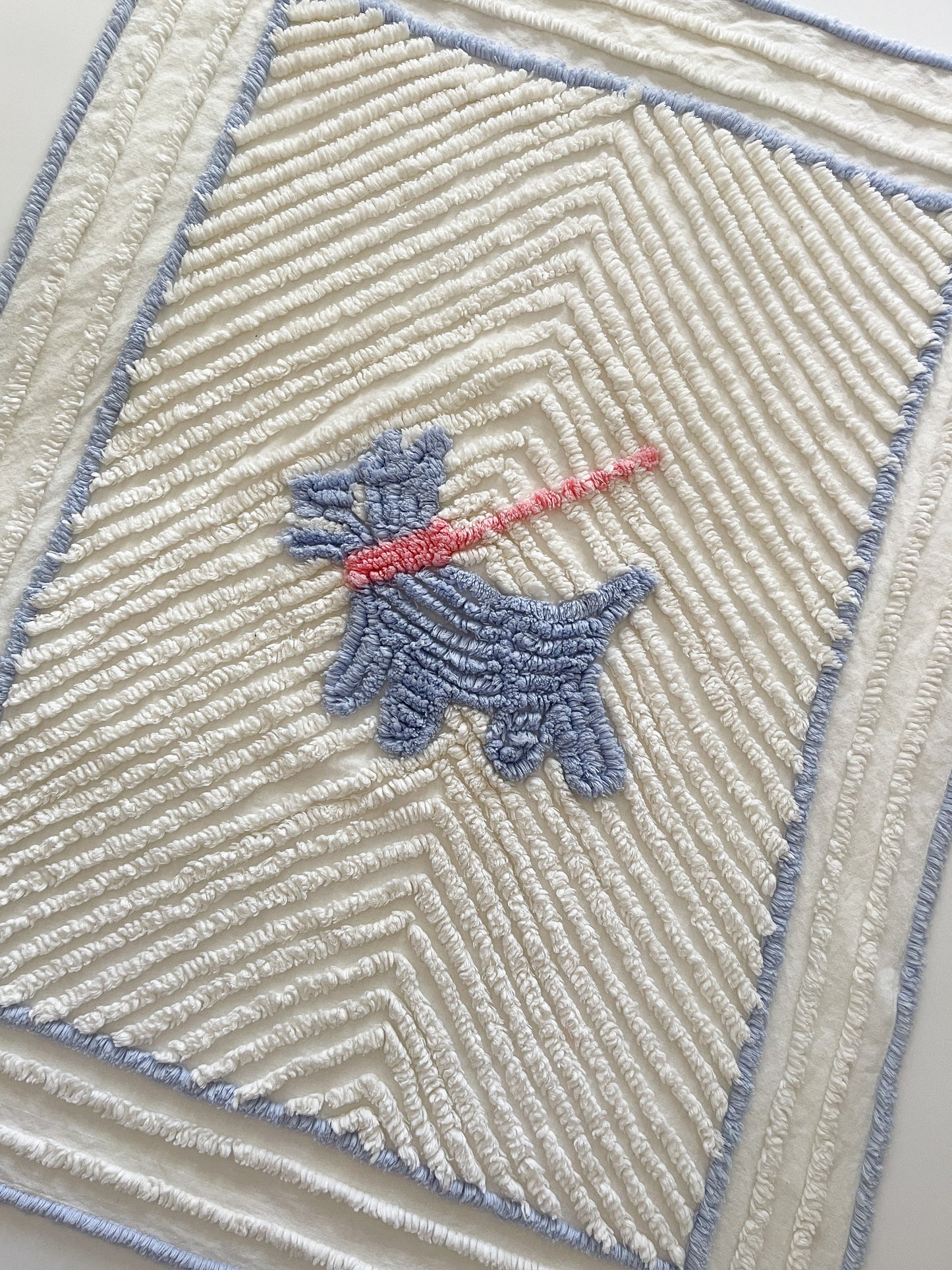 Vintage Scottie Dog Chenille Baby Blanket Bedspread