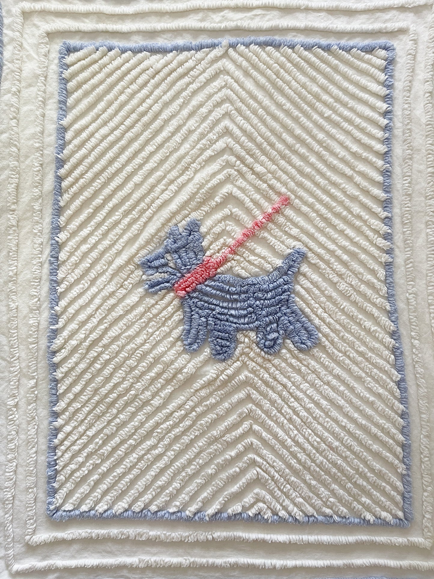 Vintage Scottie Dog Chenille Baby Blanket Bedspread