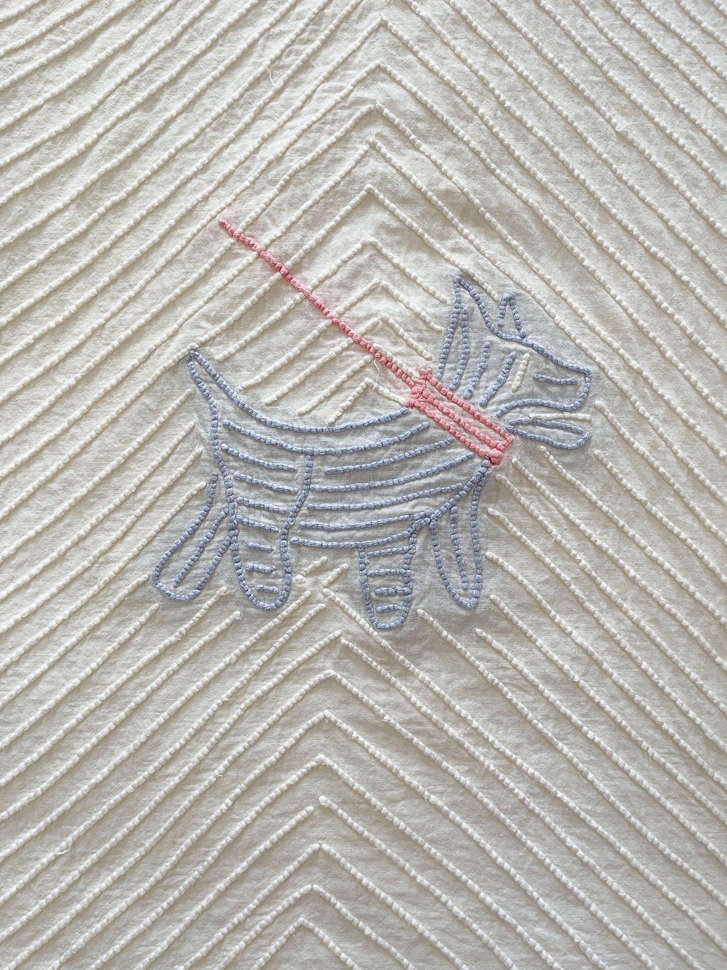 Vintage Scottie Dog Chenille Baby Blanket Bedspread