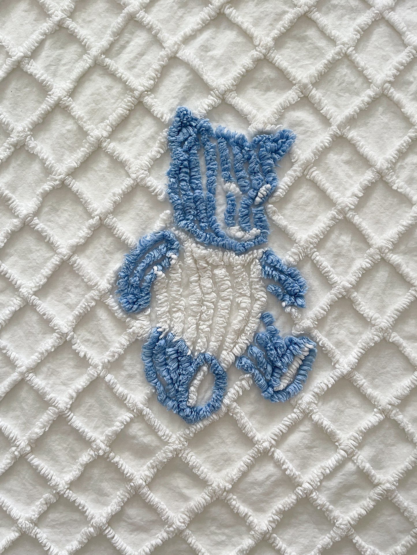 Vintage Chenille Bear Baby Blanket Bedspread