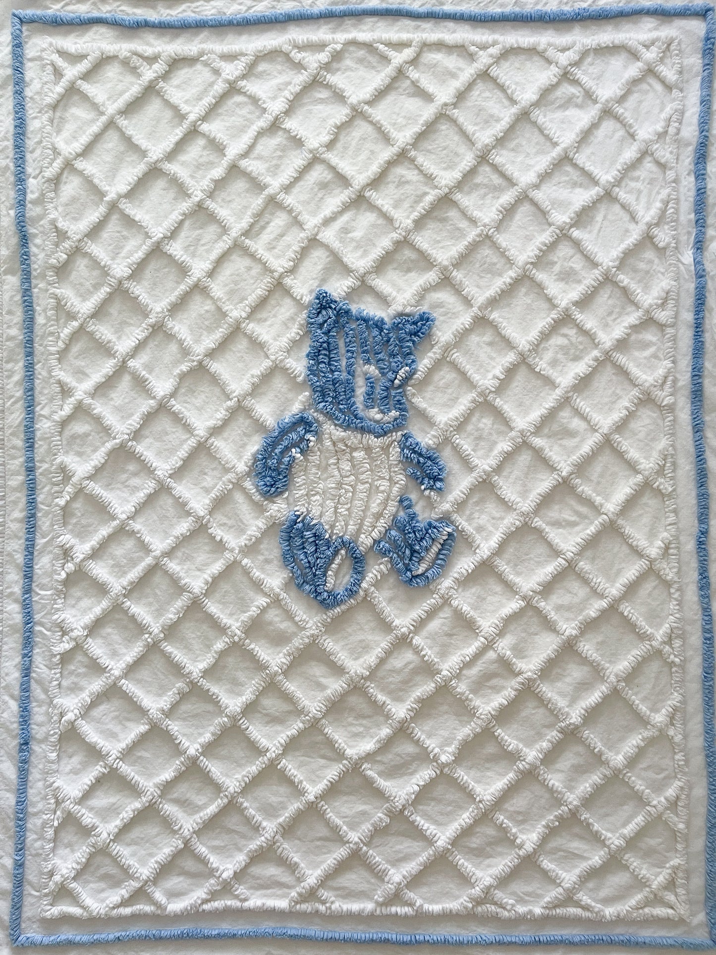 Vintage Chenille Bear Baby Blanket Bedspread