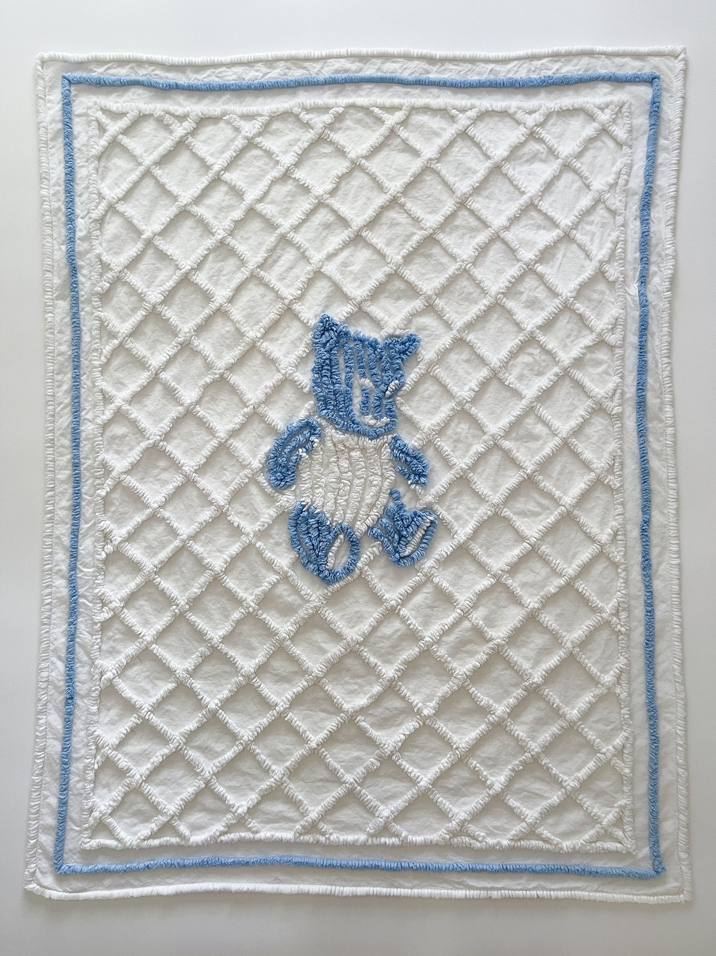 Vintage Chenille Bear Baby Blanket Bedspread