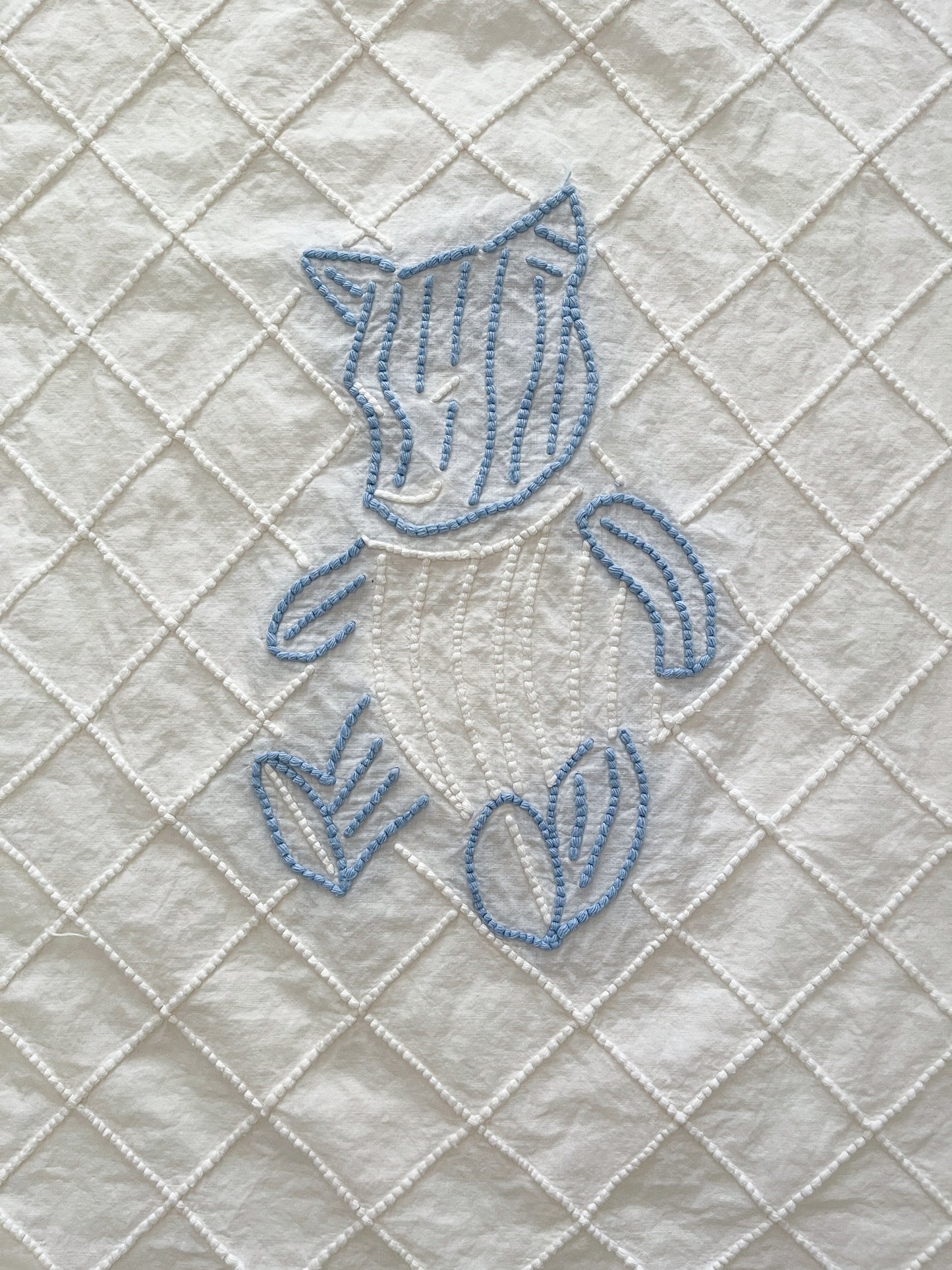 Vintage Chenille Bear Baby Blanket Bedspread