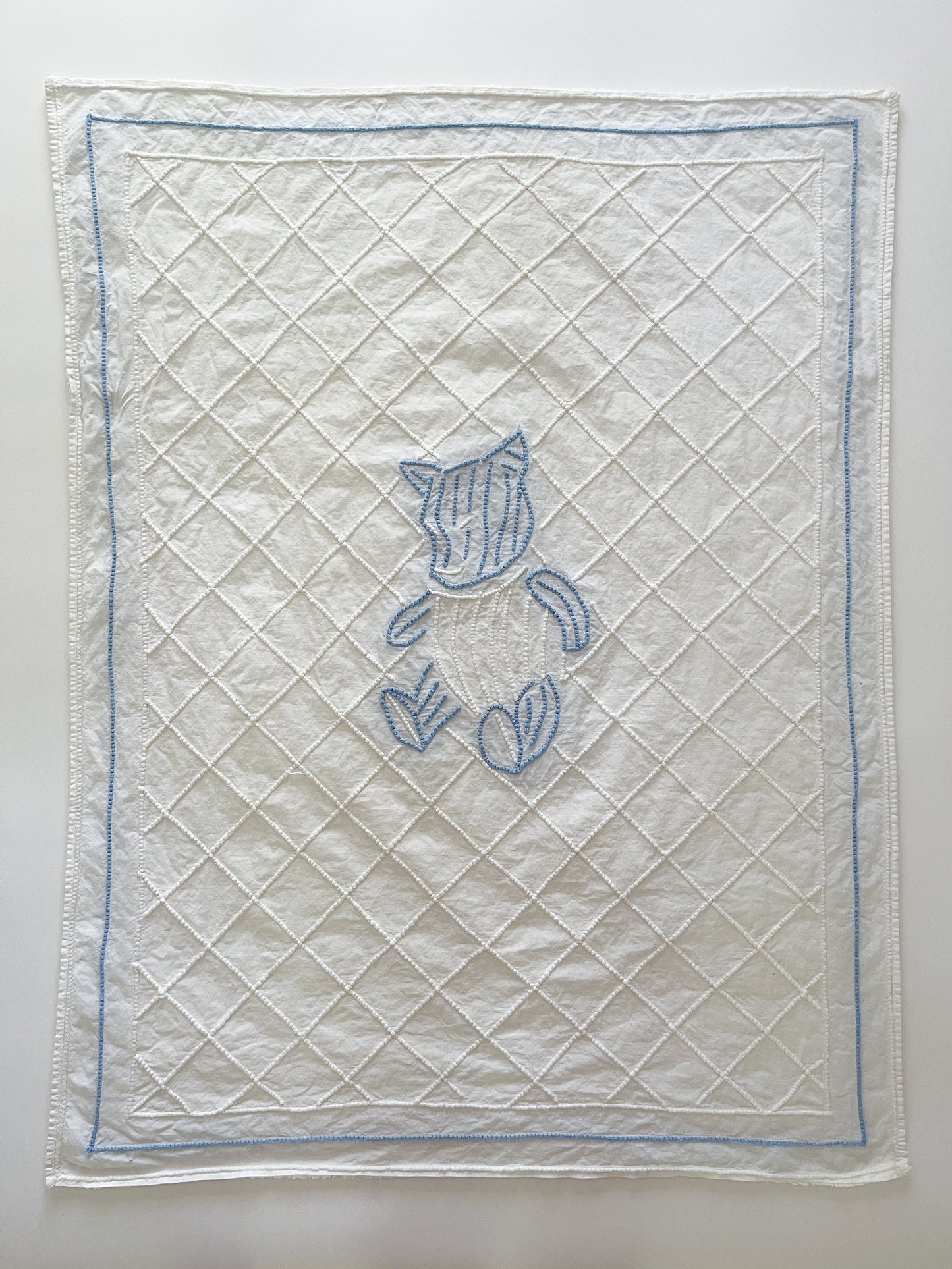 Vintage Chenille Bear Baby Blanket Bedspread