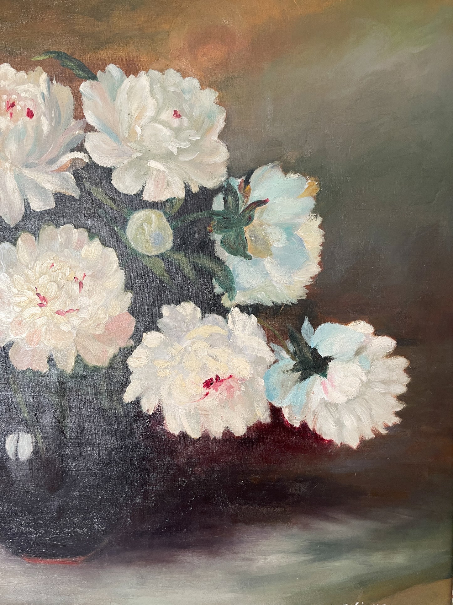 Peony Still Life Large Scale Original Oil Painting