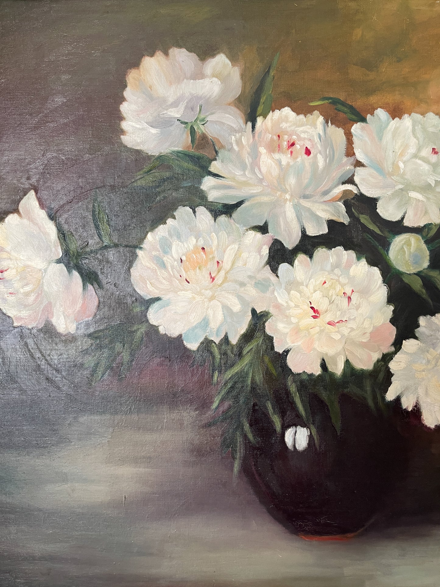 Peony Still Life Large Scale Original Oil Painting