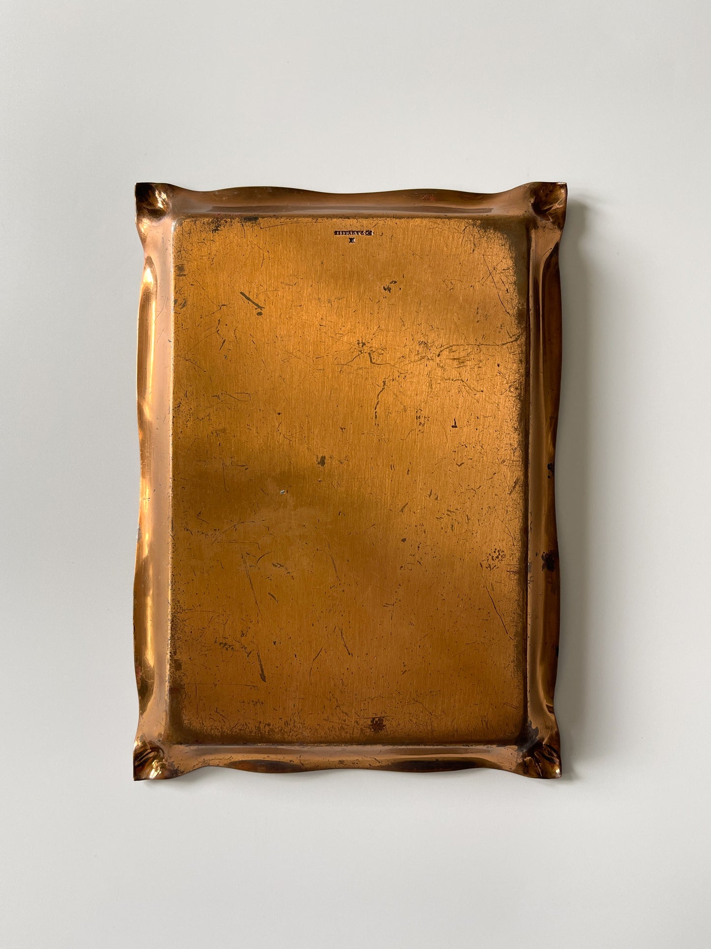 Antique Tiffany & Co. Copper Wedding Invitation Tray / Printing Plate, 1919