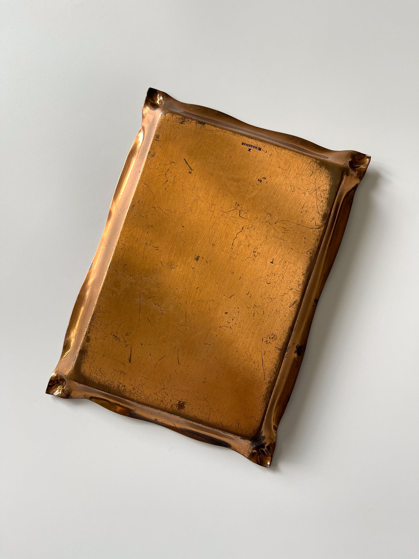 Antique Tiffany & Co. Copper Wedding Invitation Tray / Printing Plate, 1919