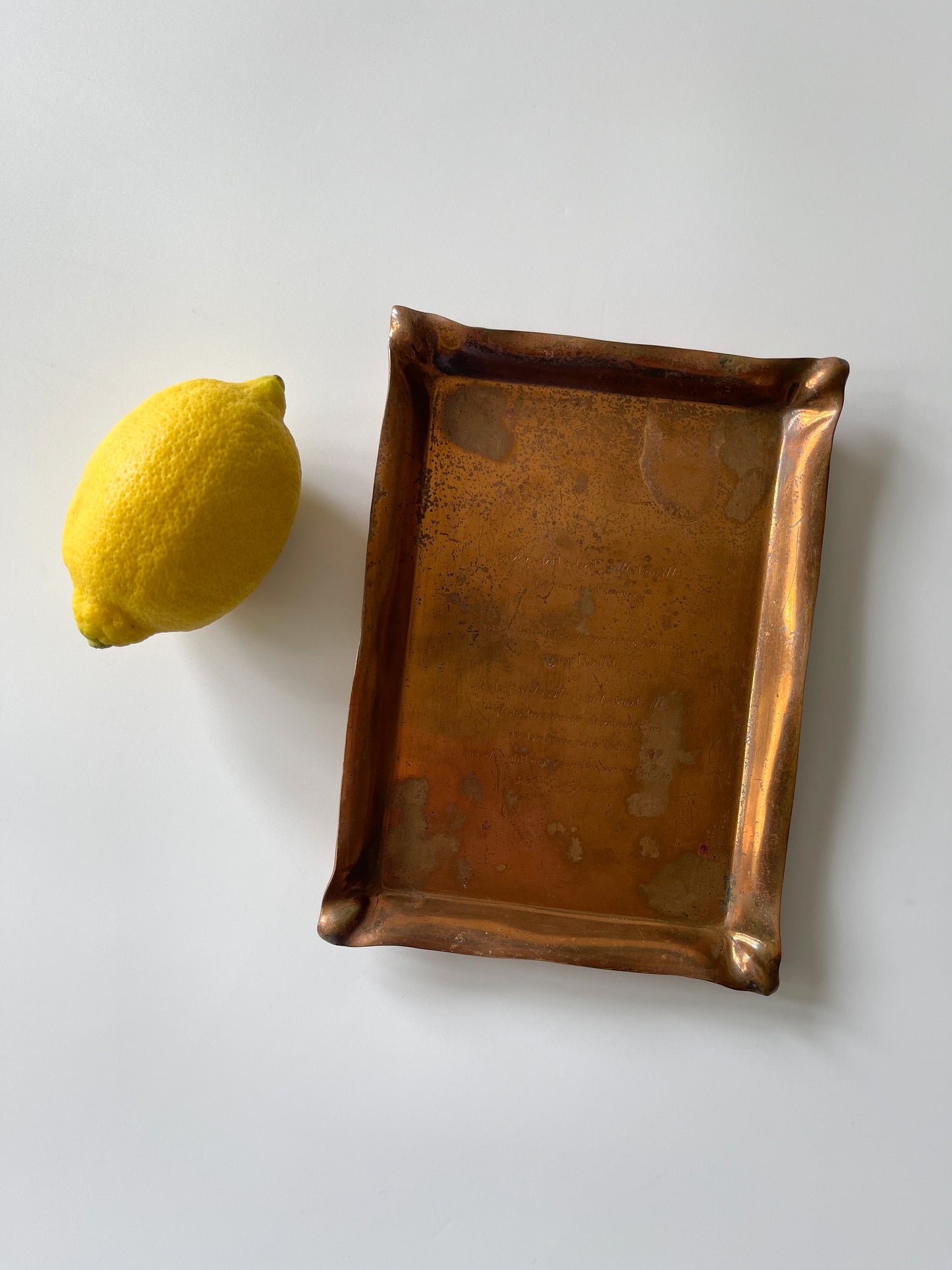Antique Tiffany & Co. Copper Wedding Invitation Tray / Printing Plate, 1919