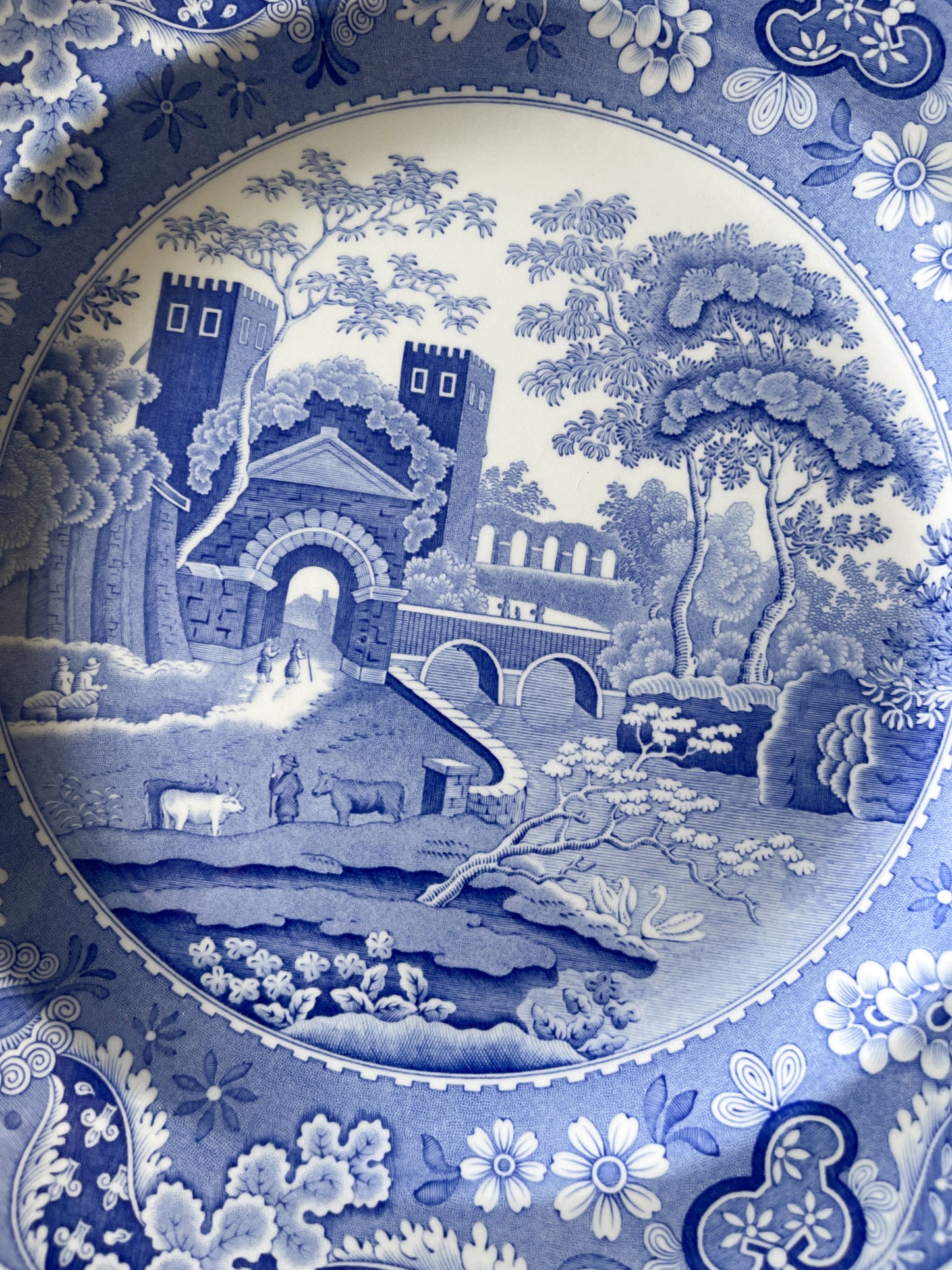 Spode 'Castle' Blue & White Transferware Dinner Plate
