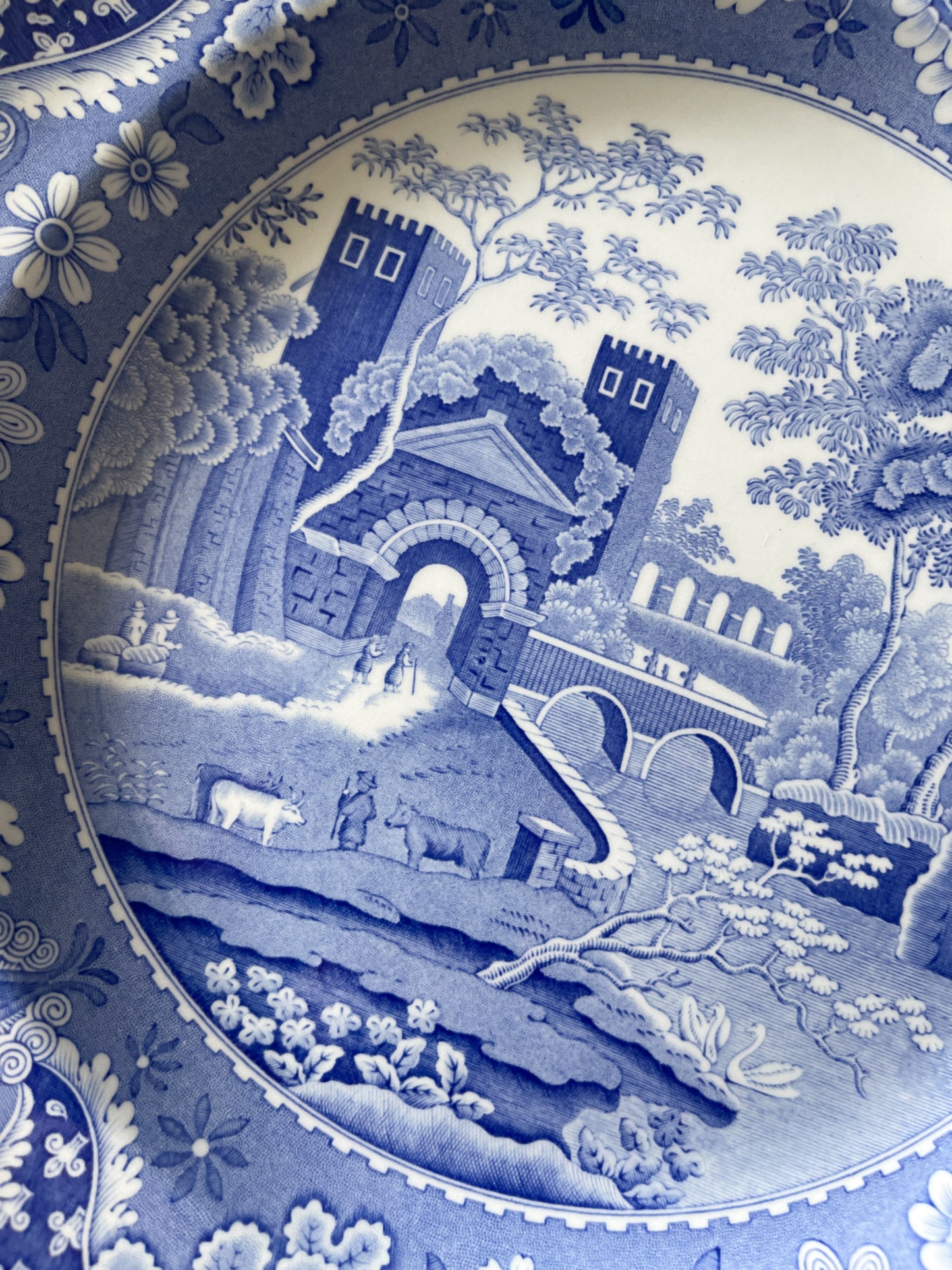 Spode 'Castle' Blue & White Transferware Dinner Plate