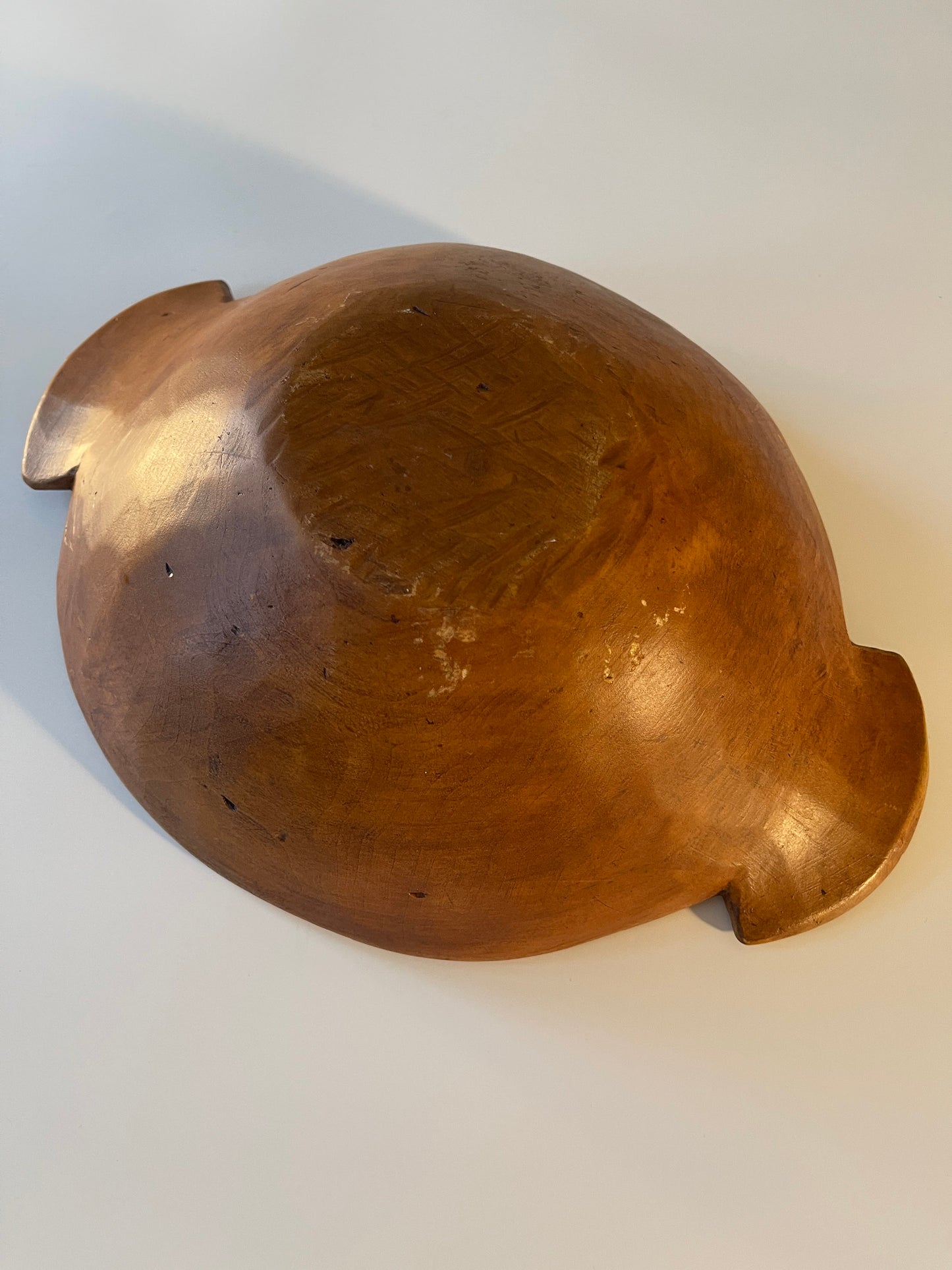 Vintage Carved Wood Hearts Dough Bowl