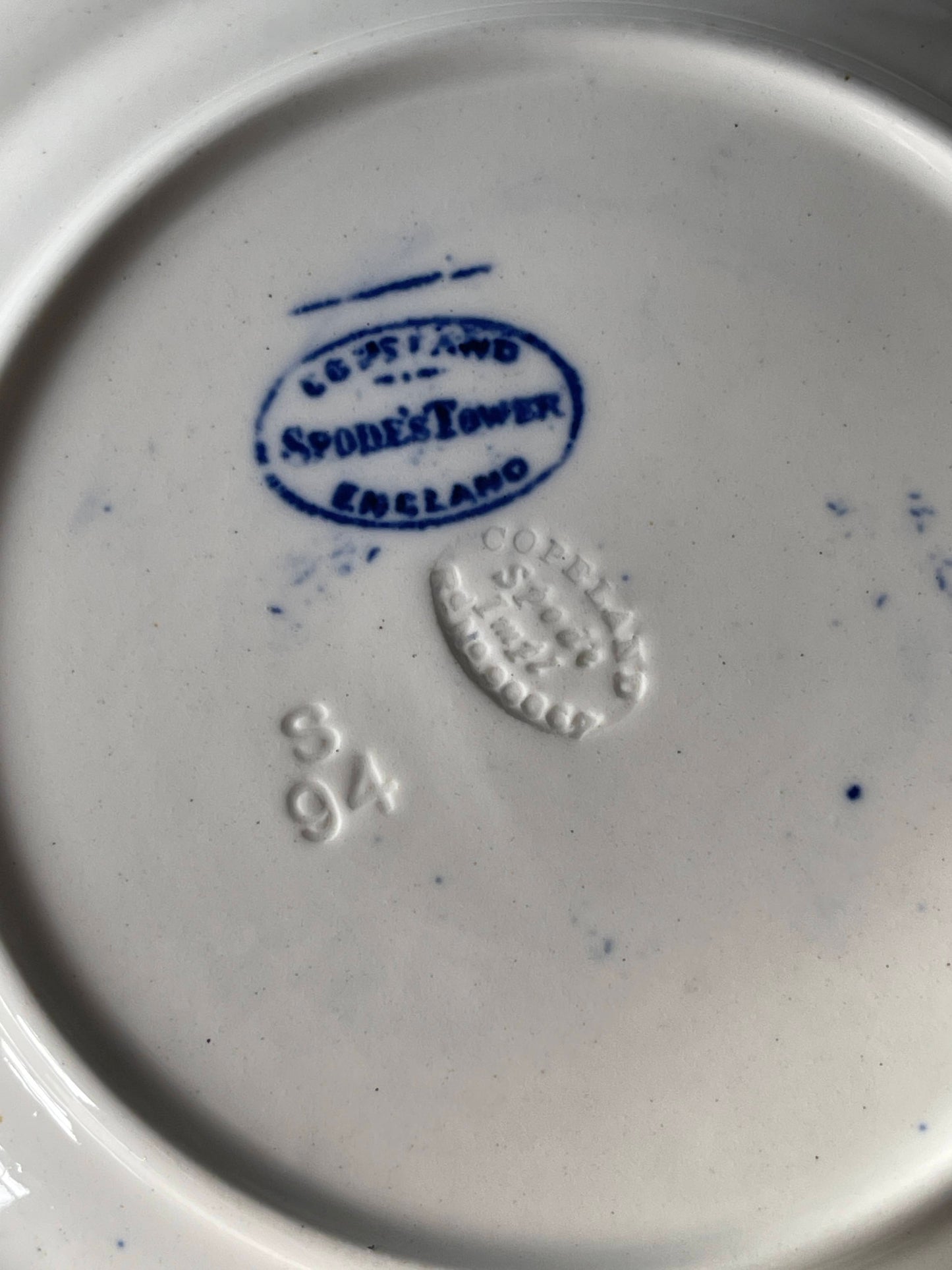 Antique Copeland Spode Tower Blue Bread & Butter Plates