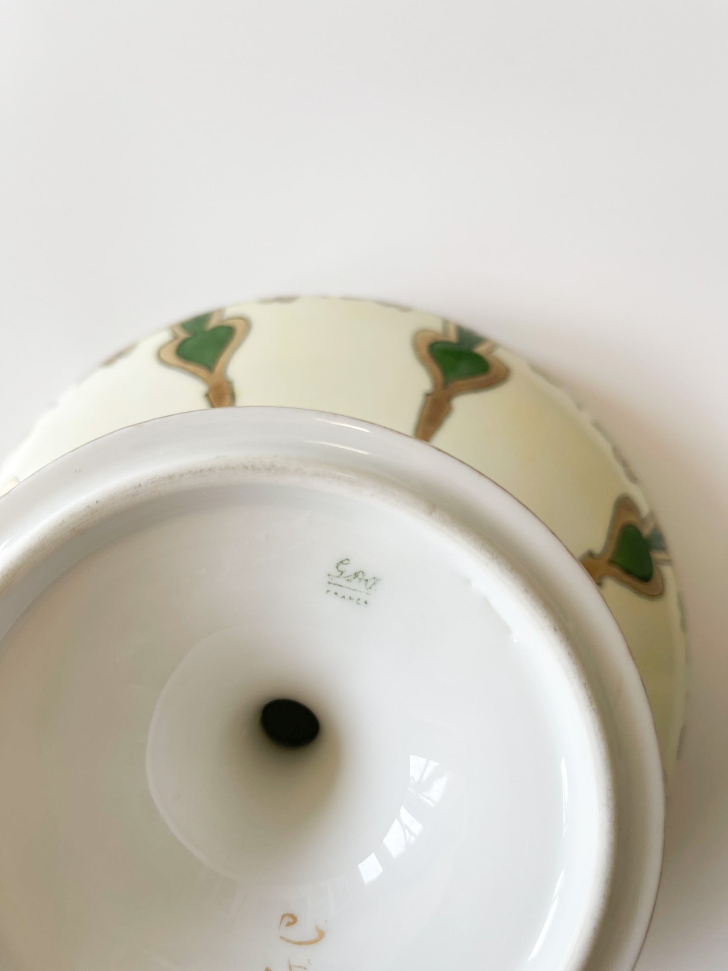 Antique Art Nouveau Limoges Porcelain Pedestal Compote