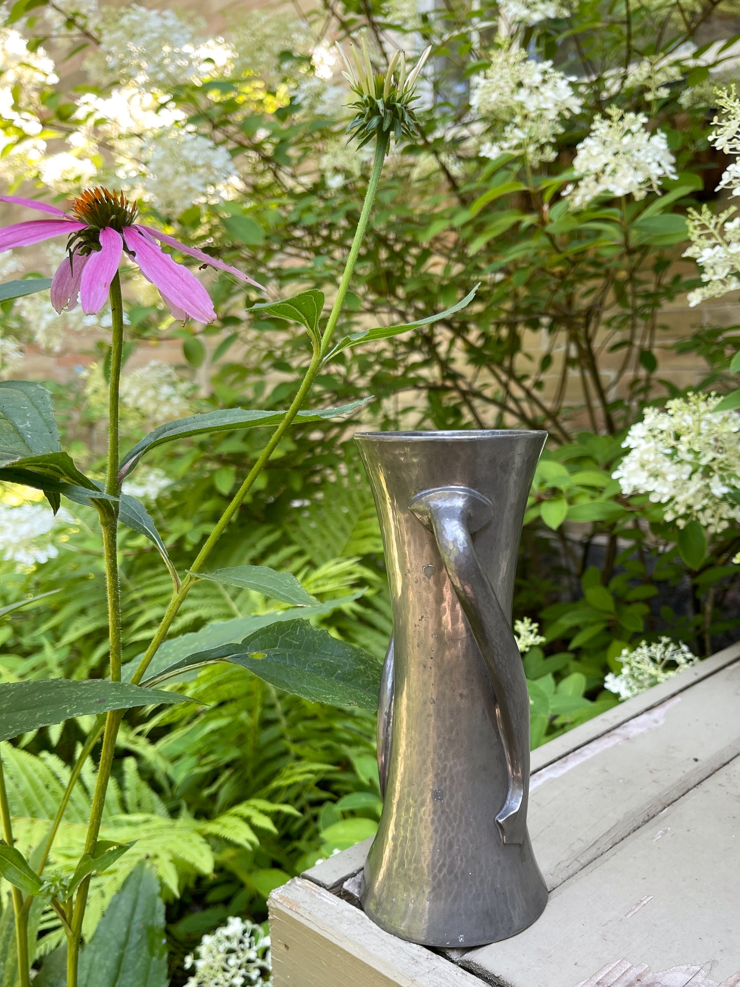 Antique Tudric Pewter Twin-Handled Vase by Oliver Baker for Liberty & Co.