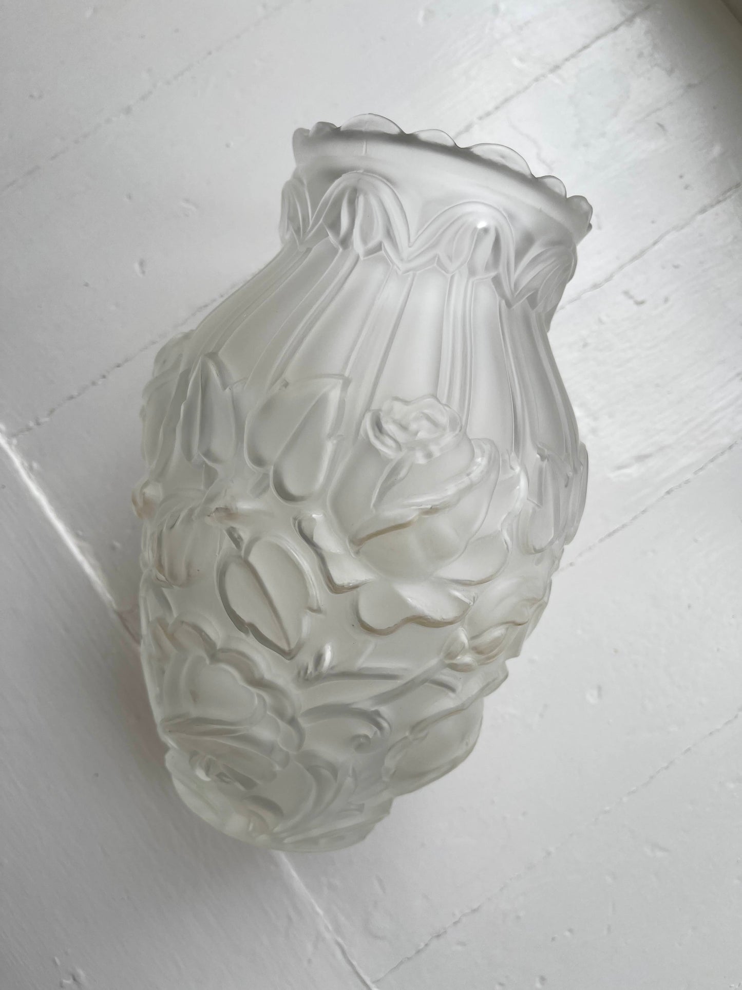 Antique Art Deco Satin Glass Rose Vase