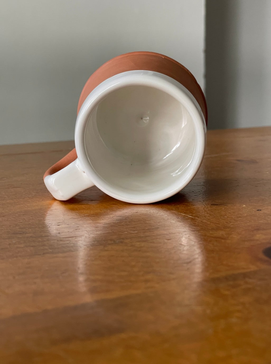 Vintage English Glazed Terracotta Pottery Mug