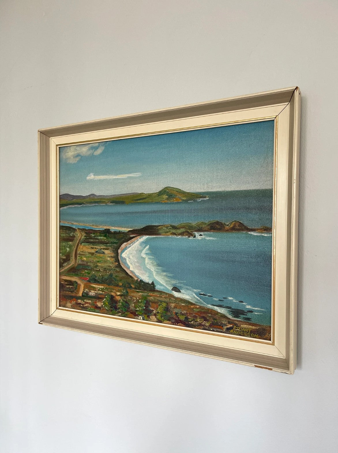 Karitane Coast New Zealand Vintage Oil Painting