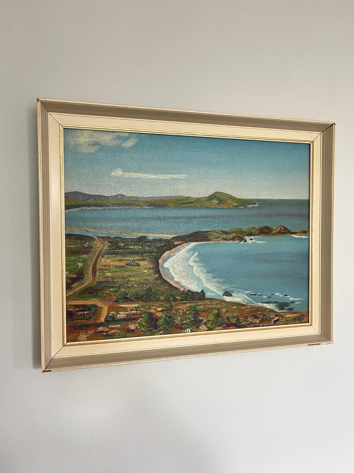 Karitane Coast New Zealand Vintage Oil Painting