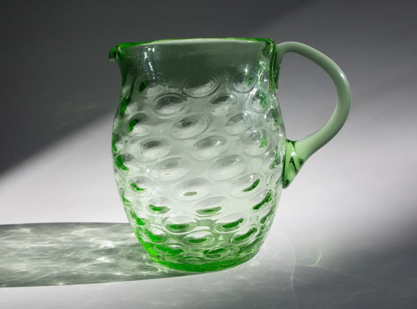Vintage Coin Dot Art Glass Pitcher