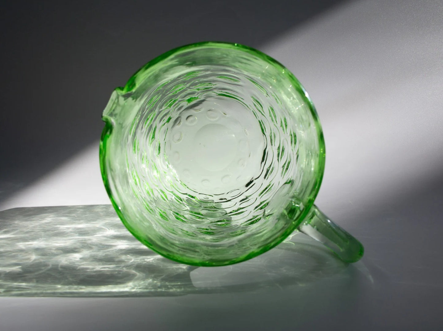 Vintage Coin Dot Art Glass Pitcher