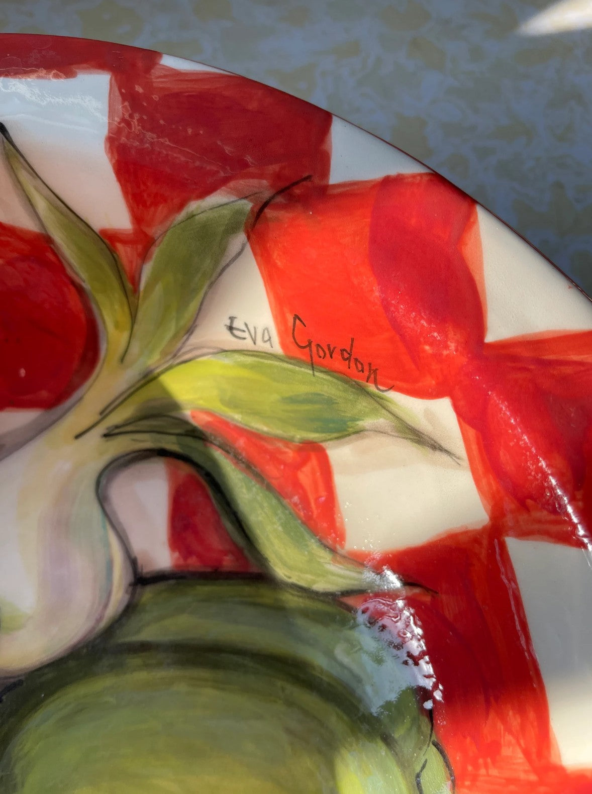 Eva Gordon Checkered Pottery Bowl