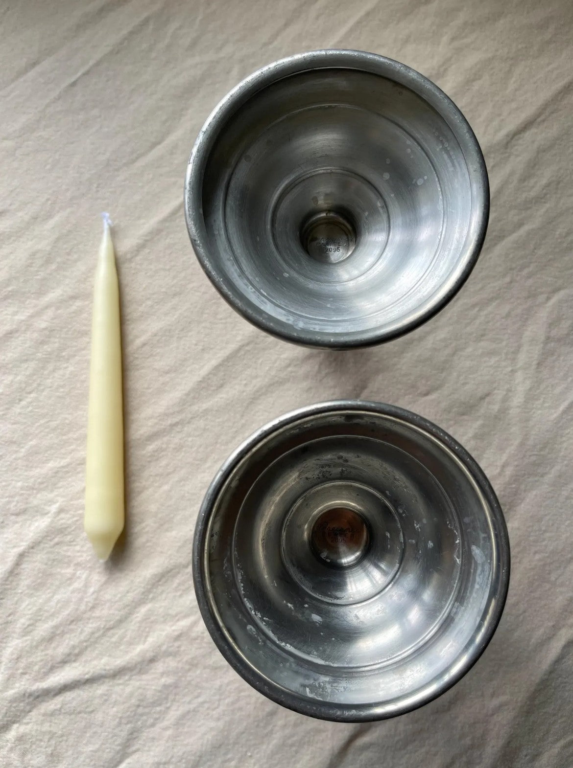 Vintage Pewter Candle Holders