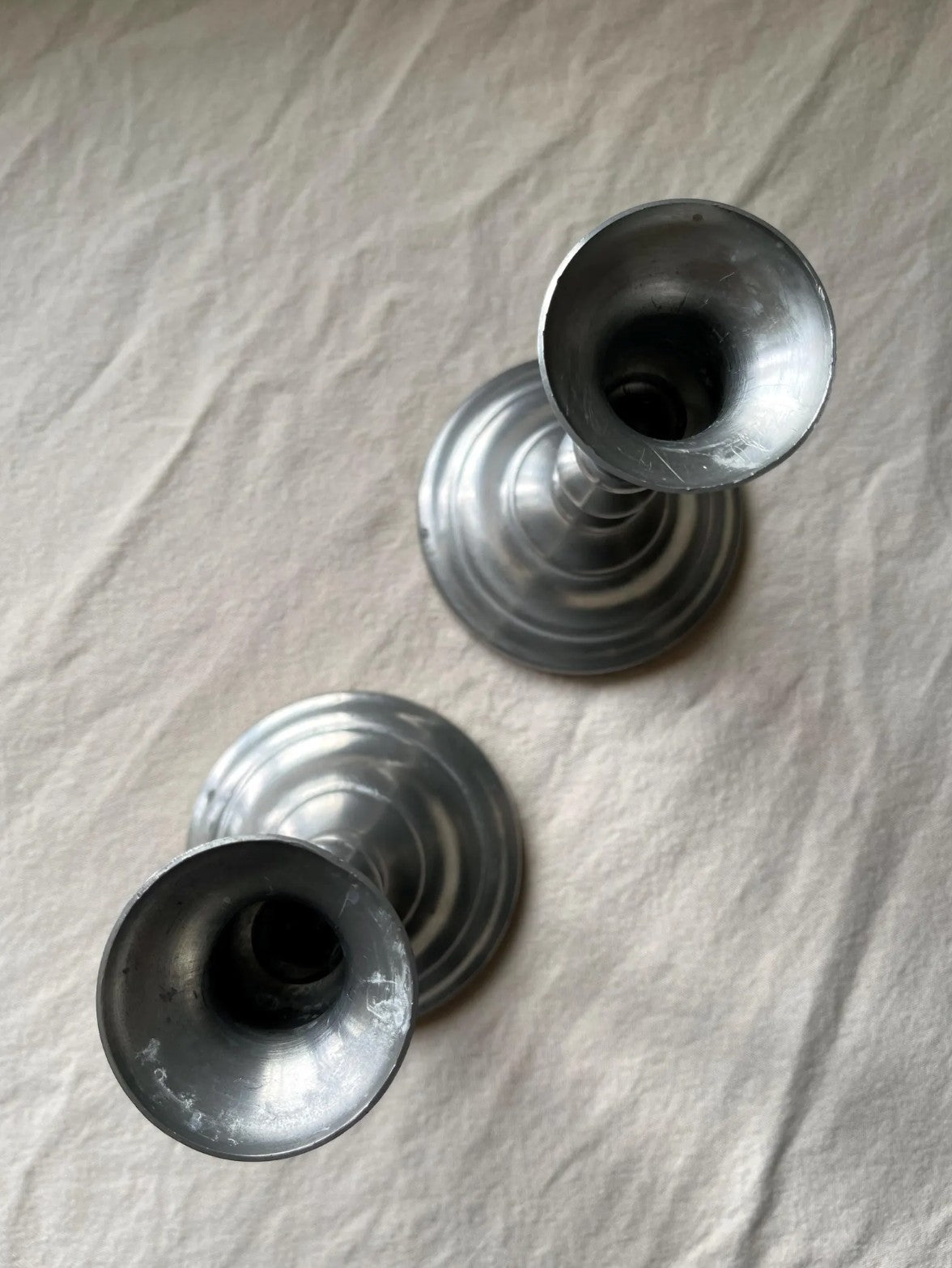 Vintage Pewter Candle Holders