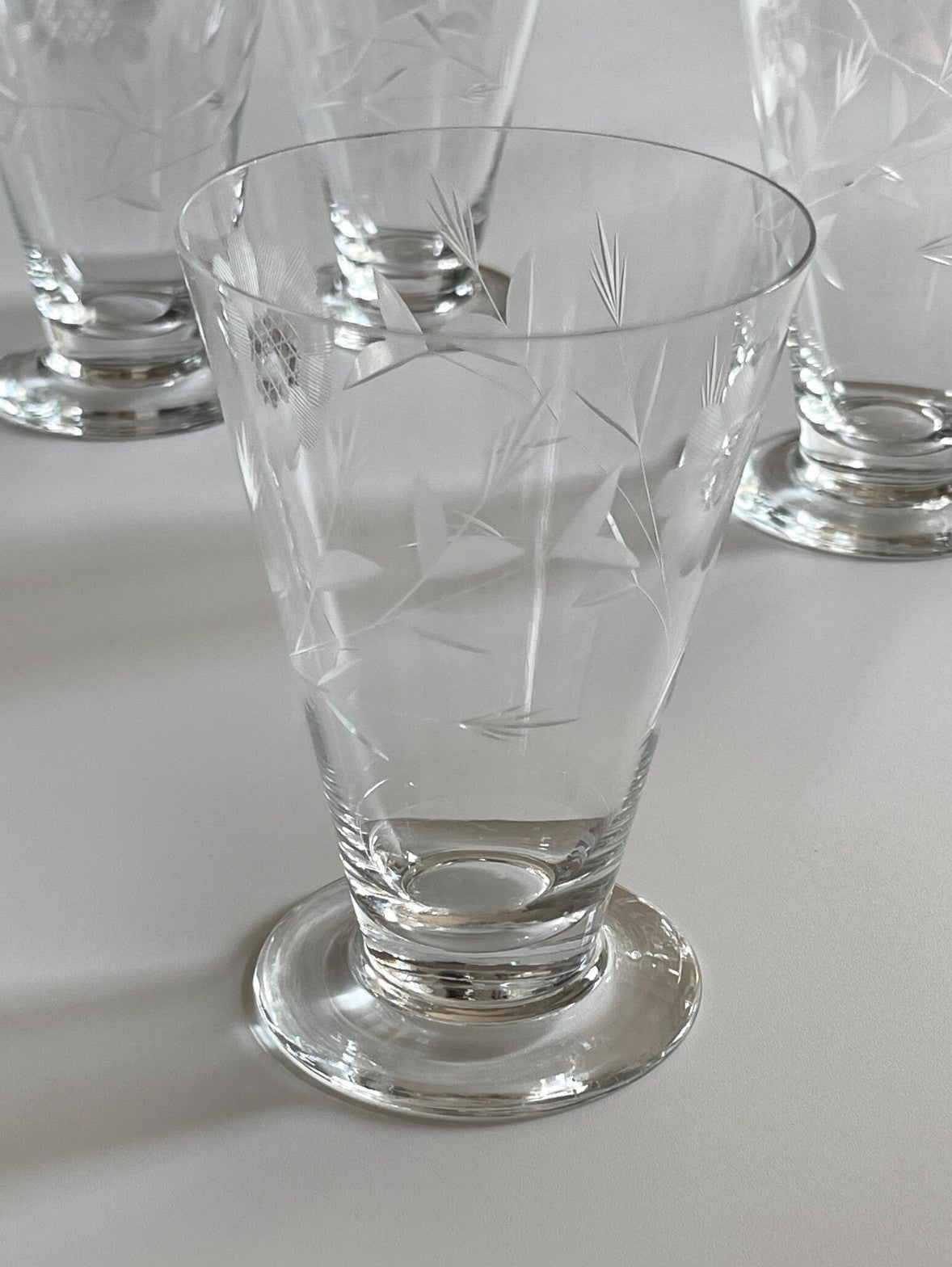 Cornflower Glass Footed Tumblers