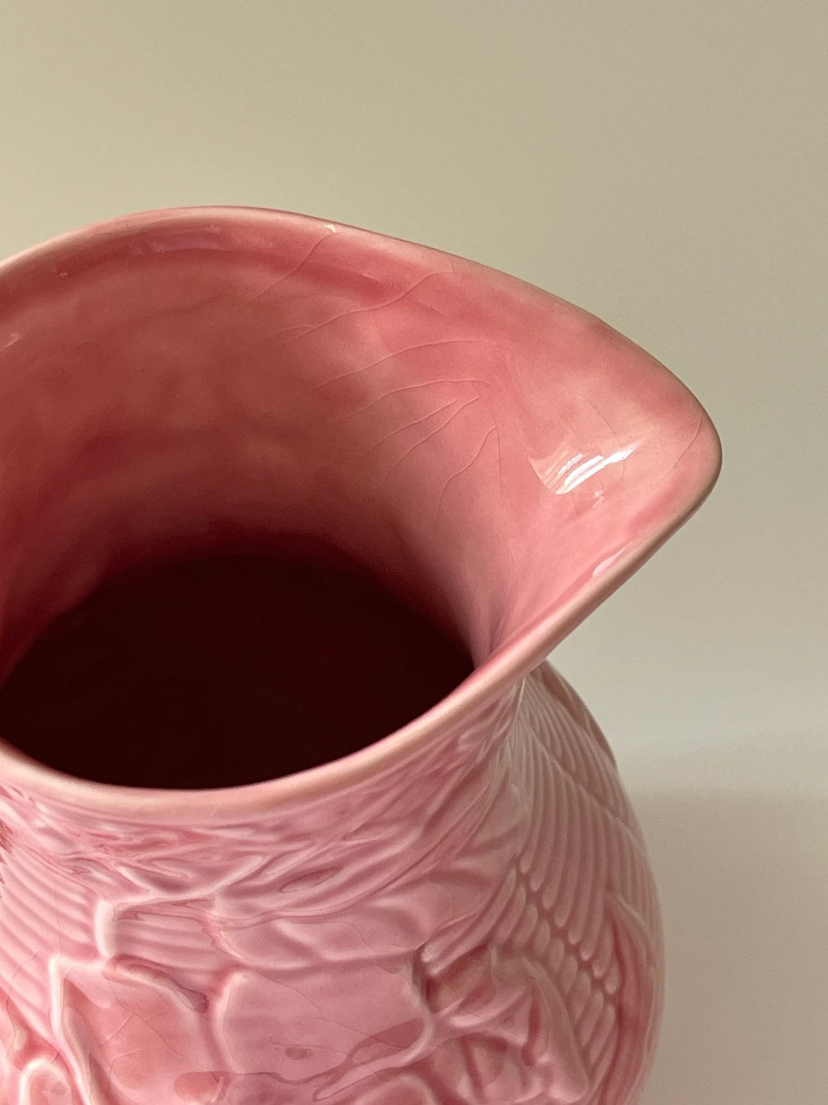 Bordallo Pinheiro Pink Floral Pitcher