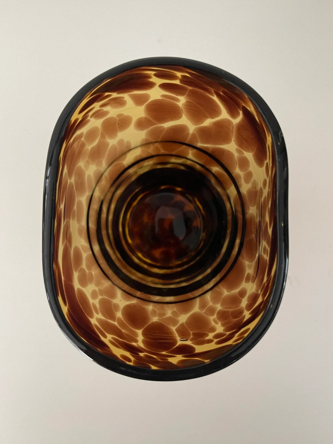 Vintage Tortoise Shell Blown Glass Vase