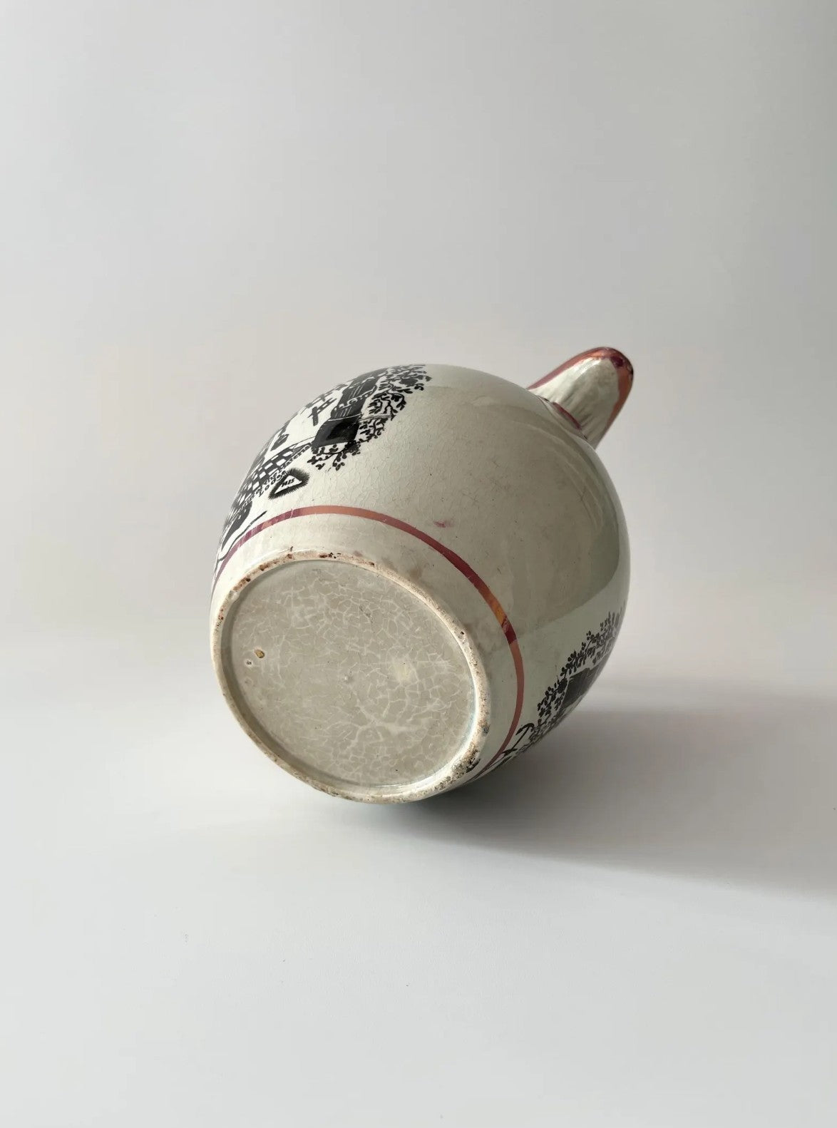 Antique Pink Lustre Masonic Jug