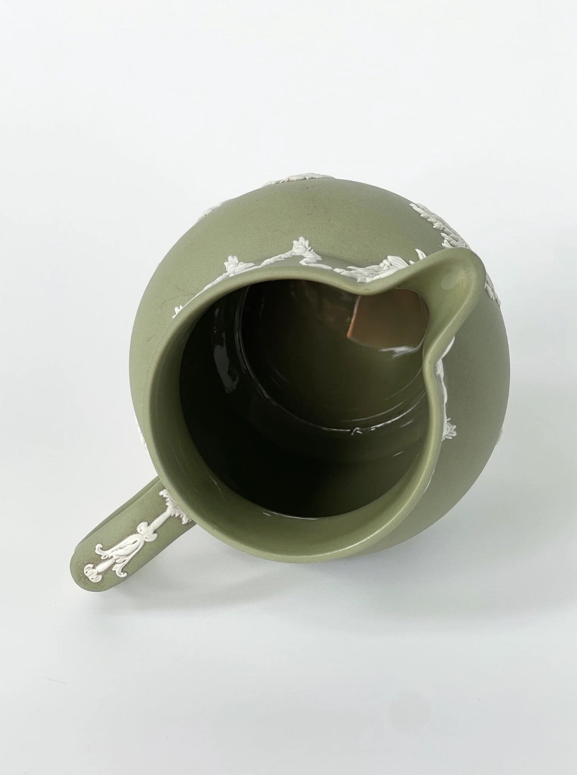 Vintage Wedgwood Green Jasperware Pitcher