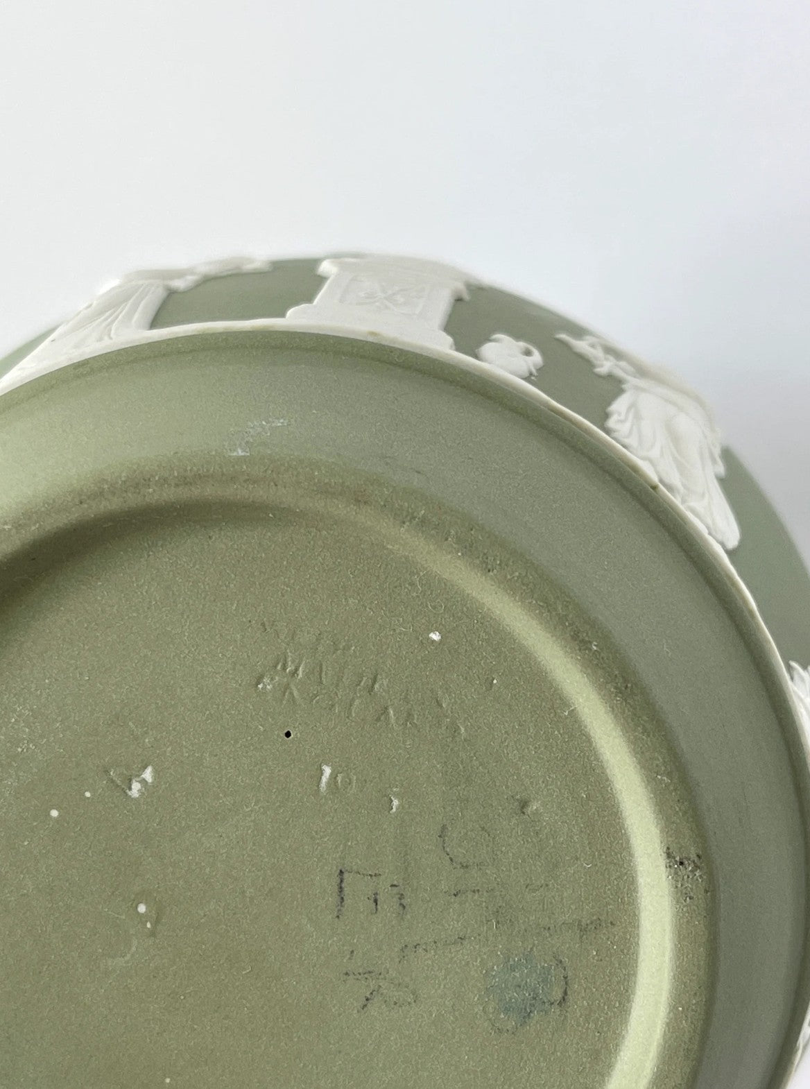 Vintage Wedgwood Green Jasperware Pitcher
