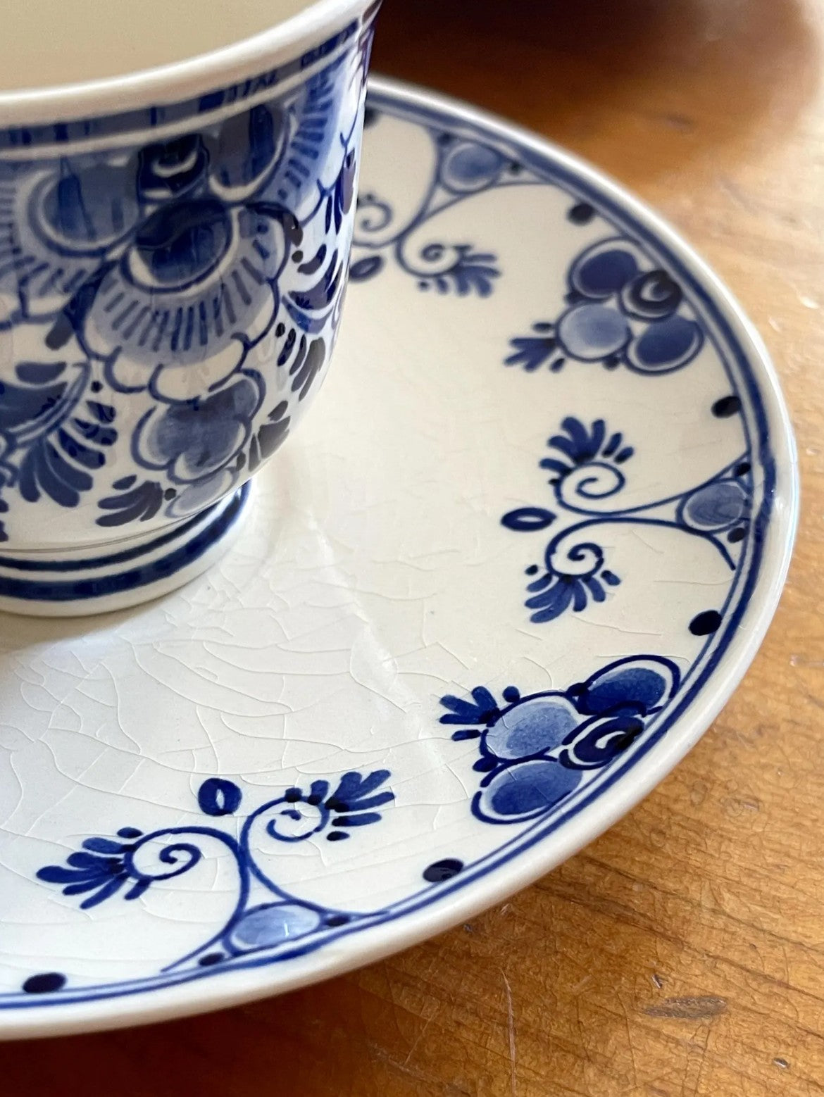 Vintage Delft Espresso Cups & Saucers