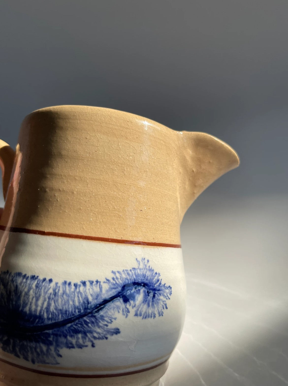 Vintage East Knoll Pottery Mochaware Pitcher